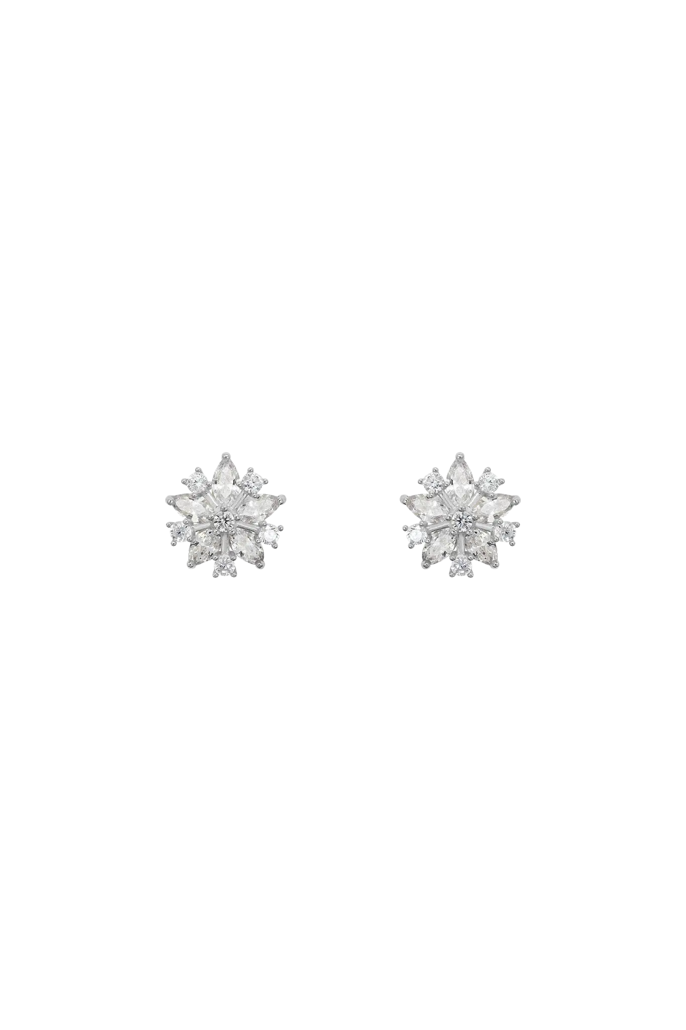 Cercei Argint Crystal Flowers LisaConcept