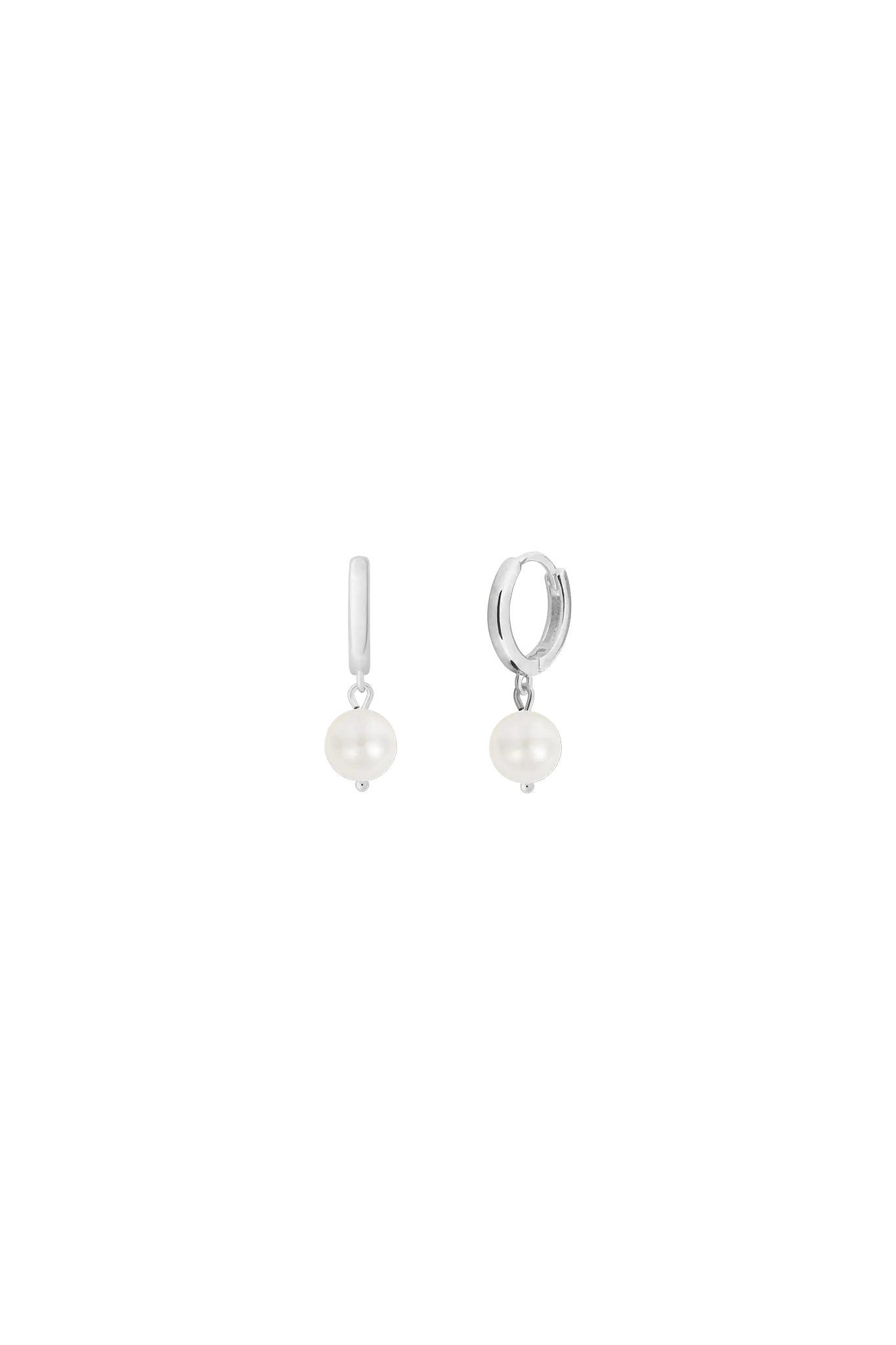 Cercei Argint Mini Circle Pearl LisaConcept