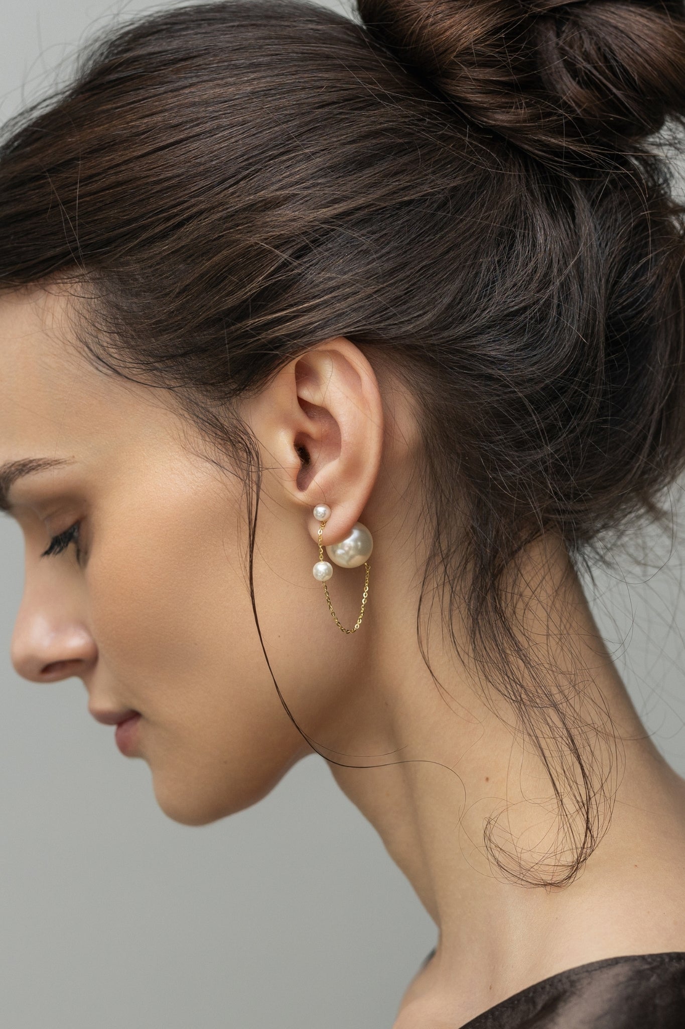 Cercei Argint Double Pearl Swing