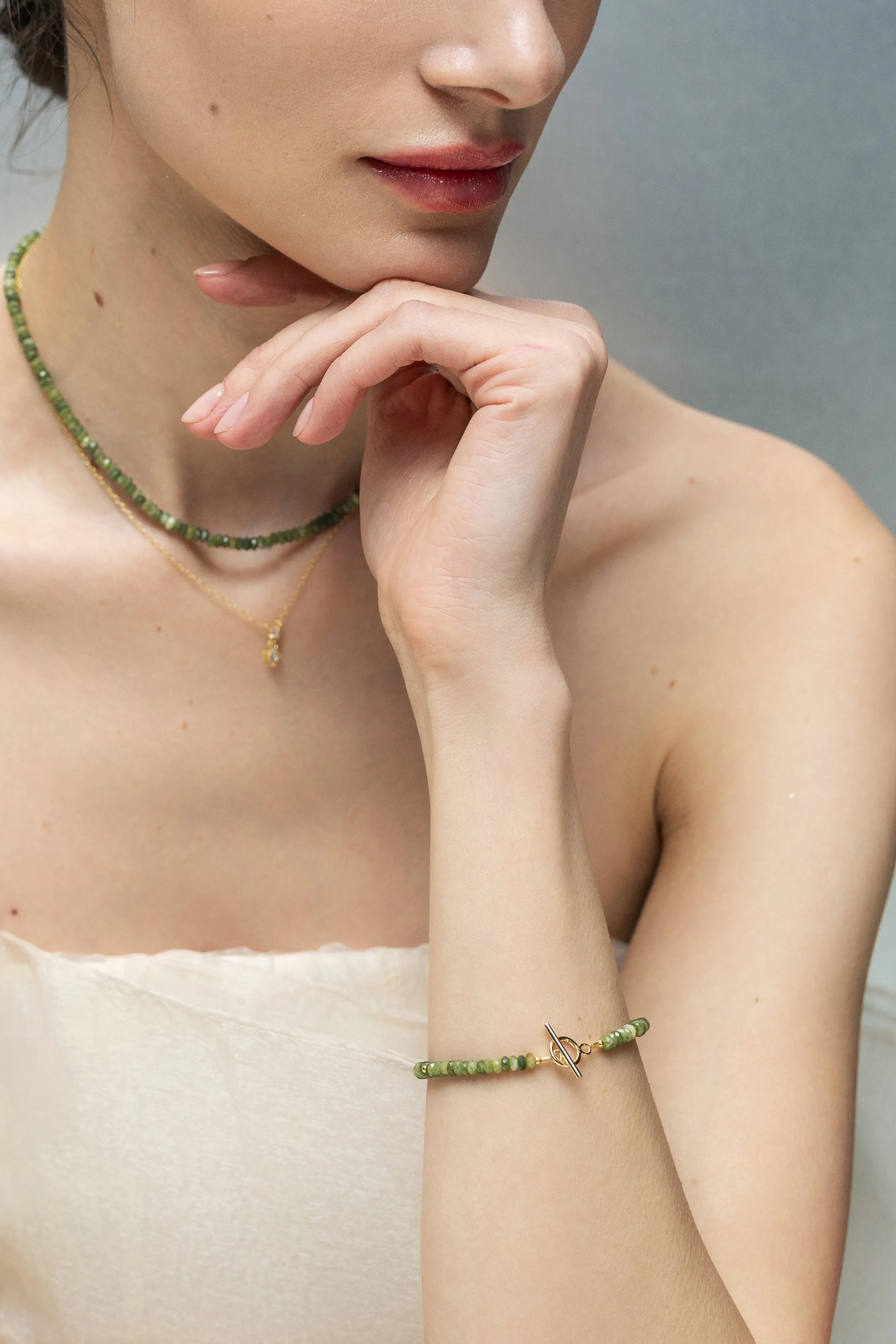 Brățară Argint Emerald Crystals Lisa&Co.