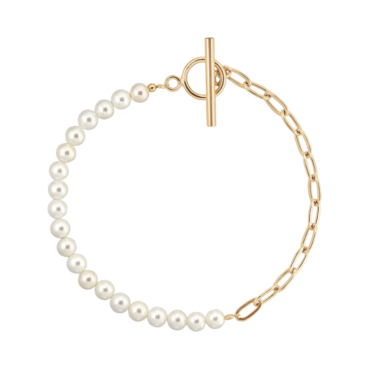 Brățară Argint Half Pearl Half Chain LisaConcept