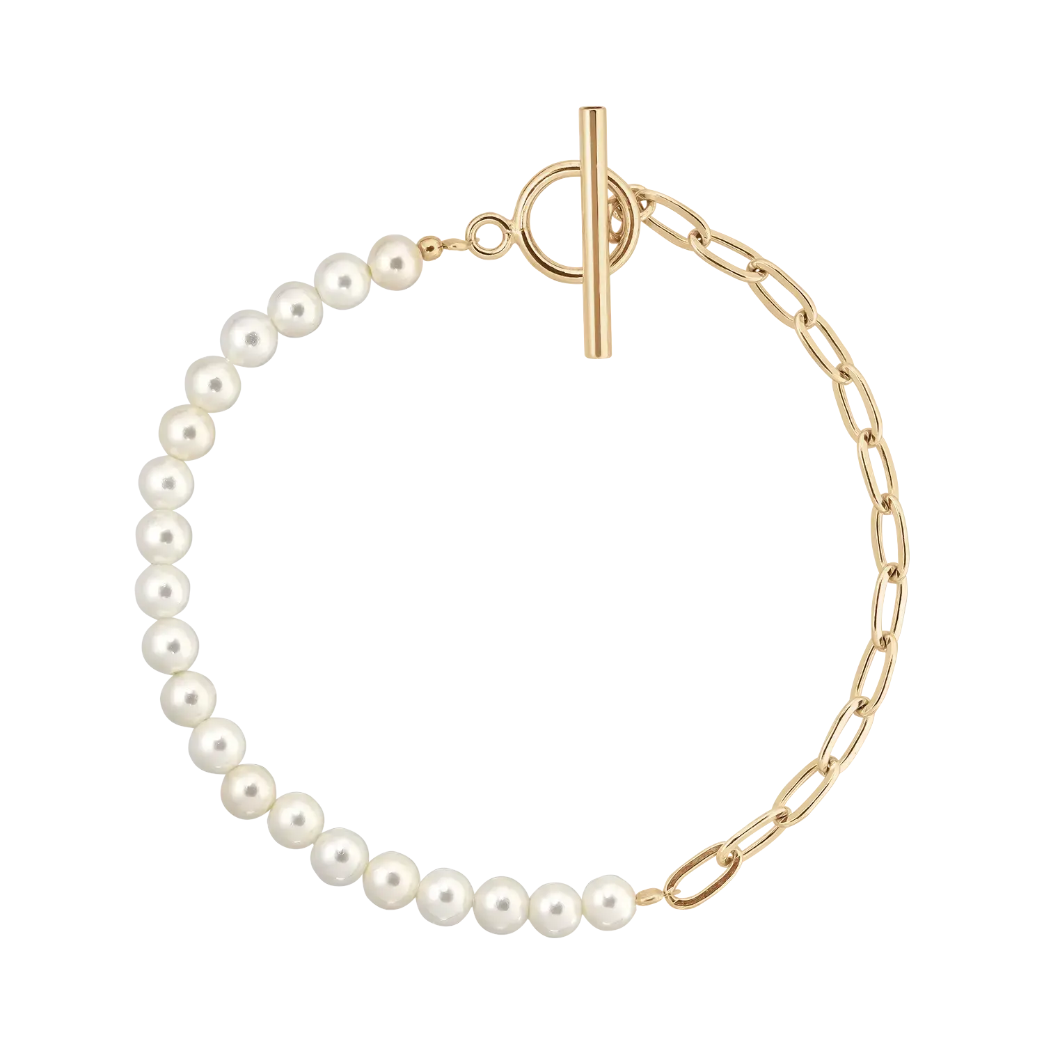 Brățară Argint Half Pearl Half Chain LisaConcept
