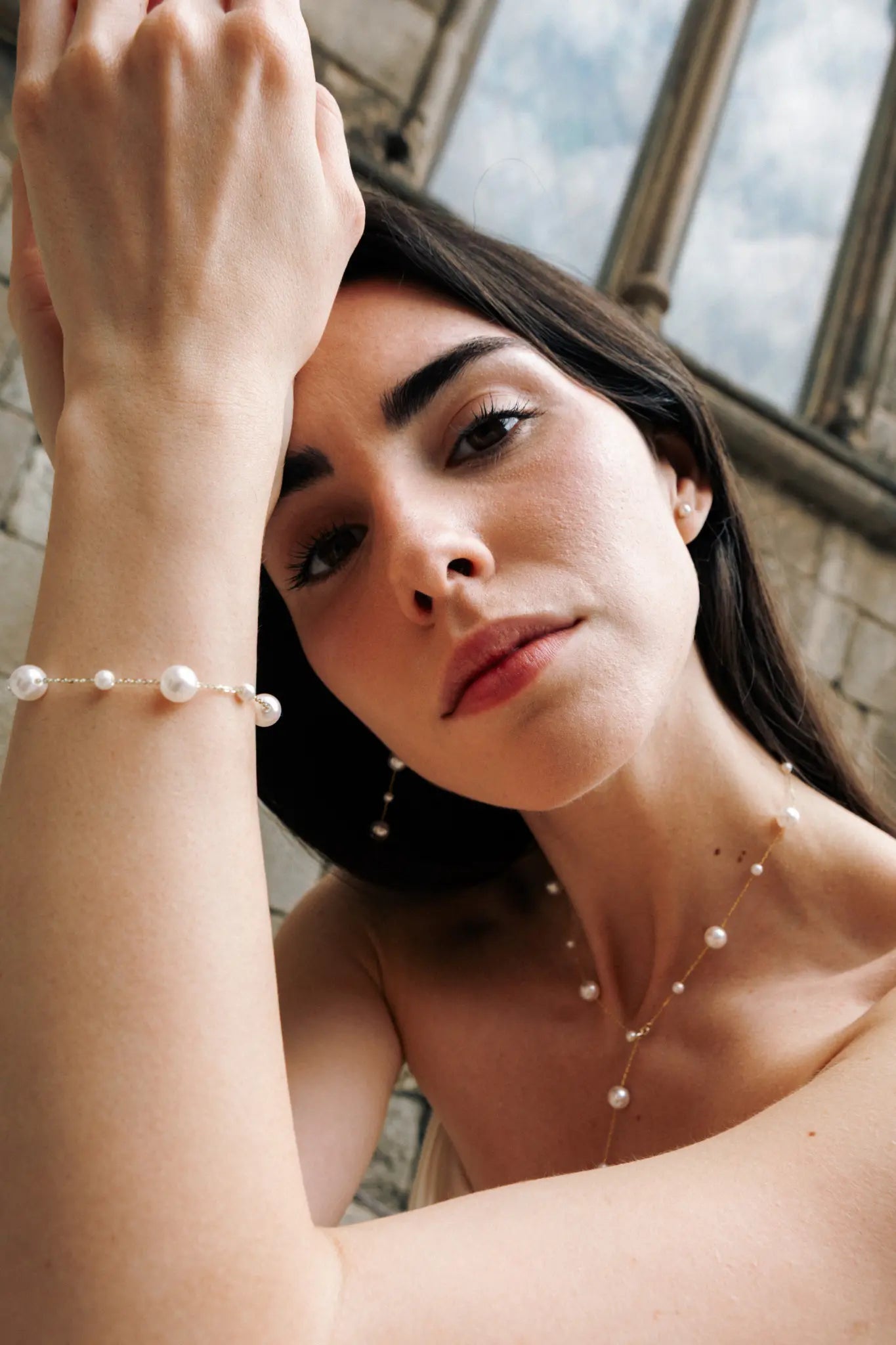 Bratara Argint Pearl Drip Drop LisaConcept