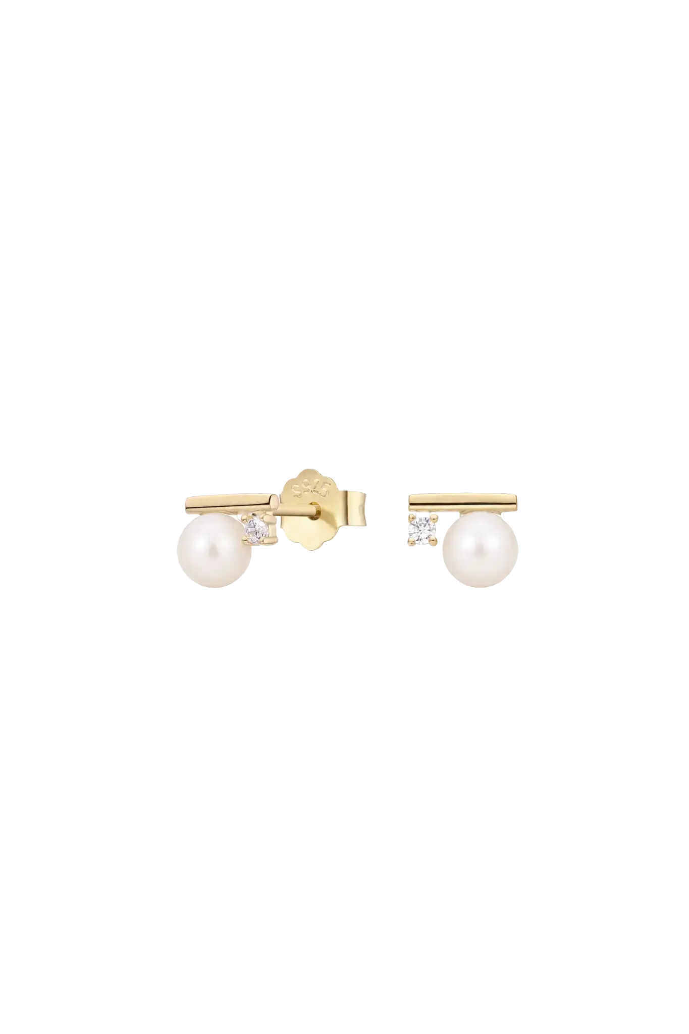 Cercei Argint Baguette Pearl Lisa&Co.