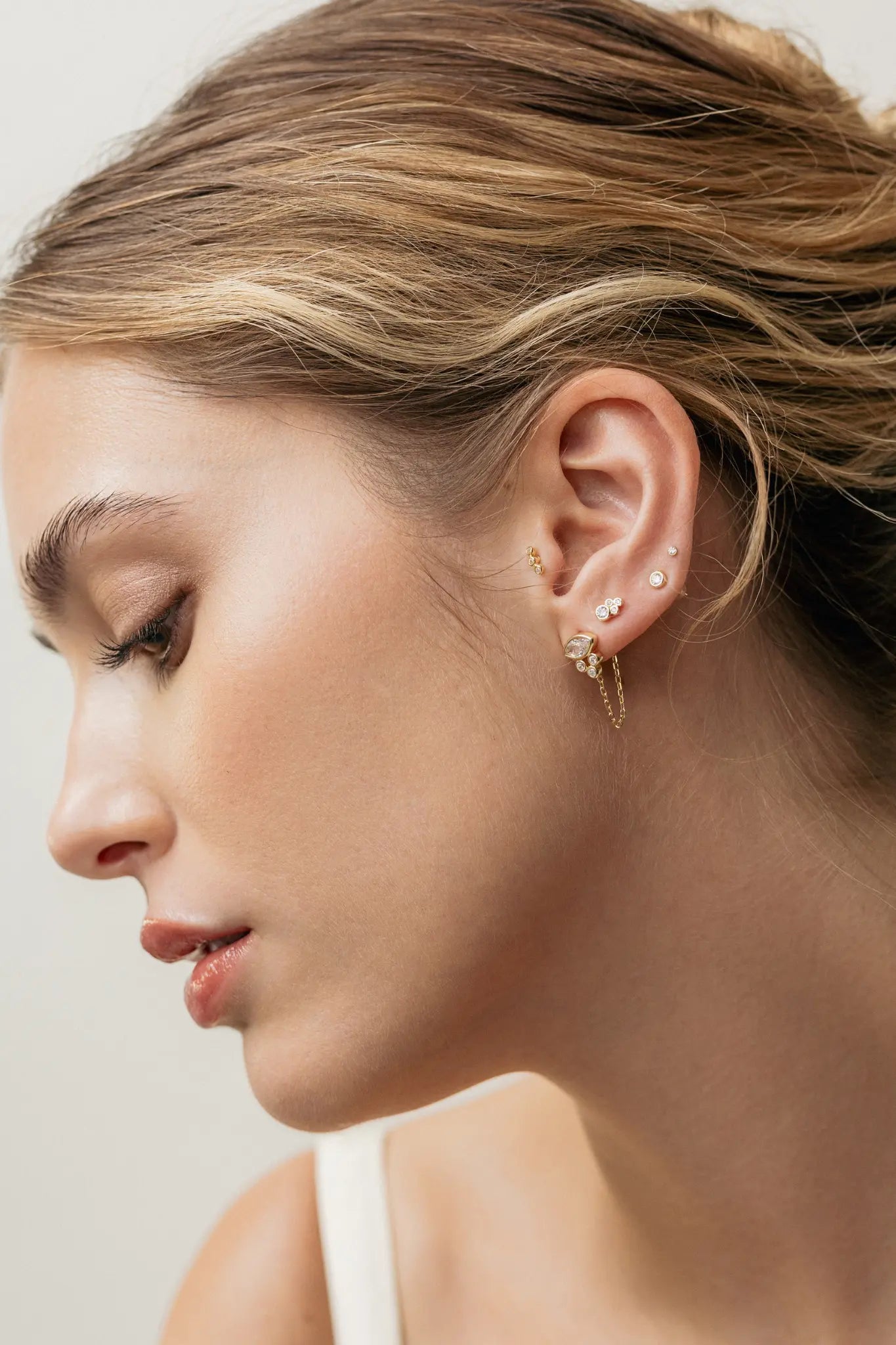 Cercei Argint Bezel Quartet LisaConcept