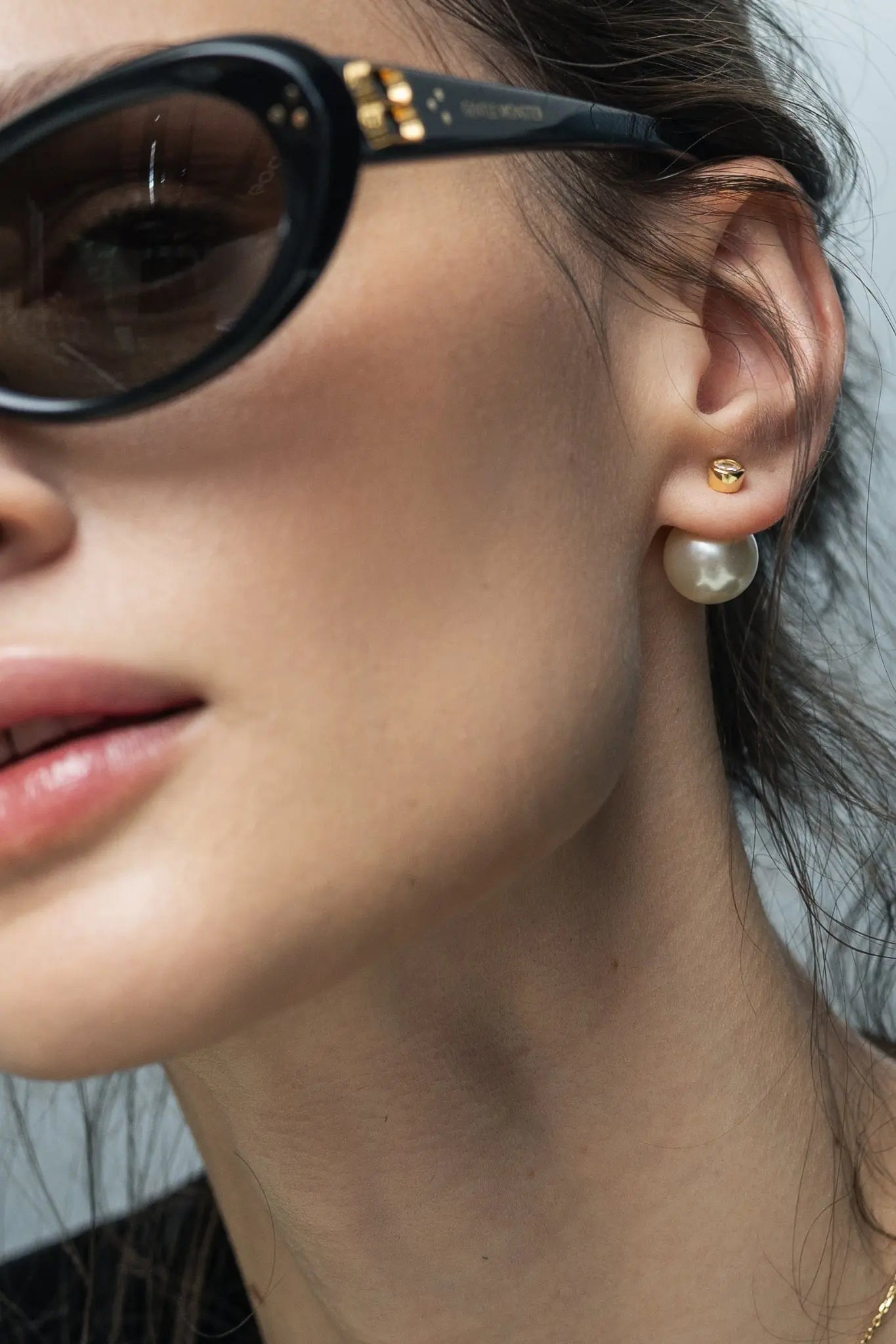 Cercei Argint Bezel&Pearl LisaConcept