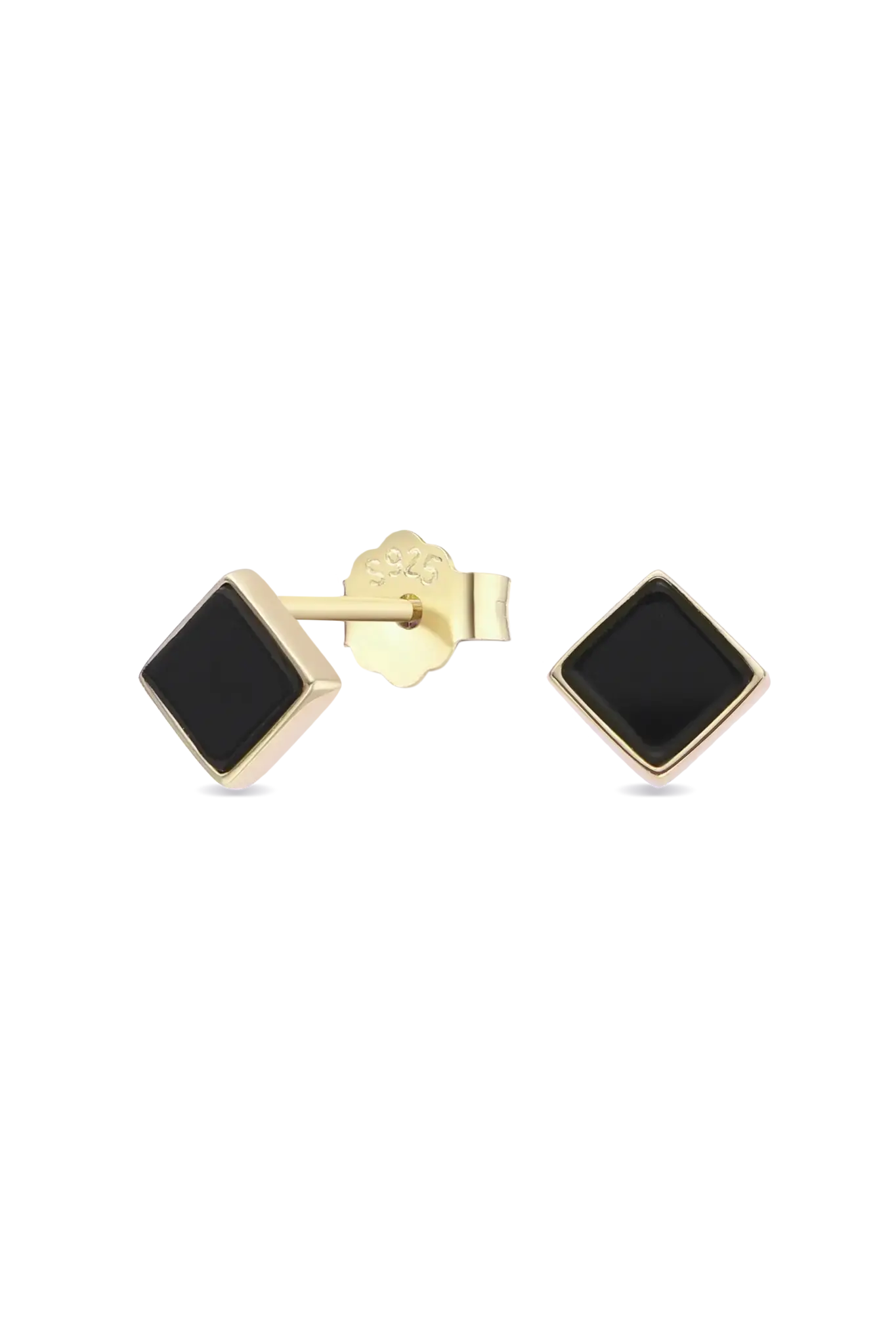 Cercei Argint Black Square L Lisa&Co.