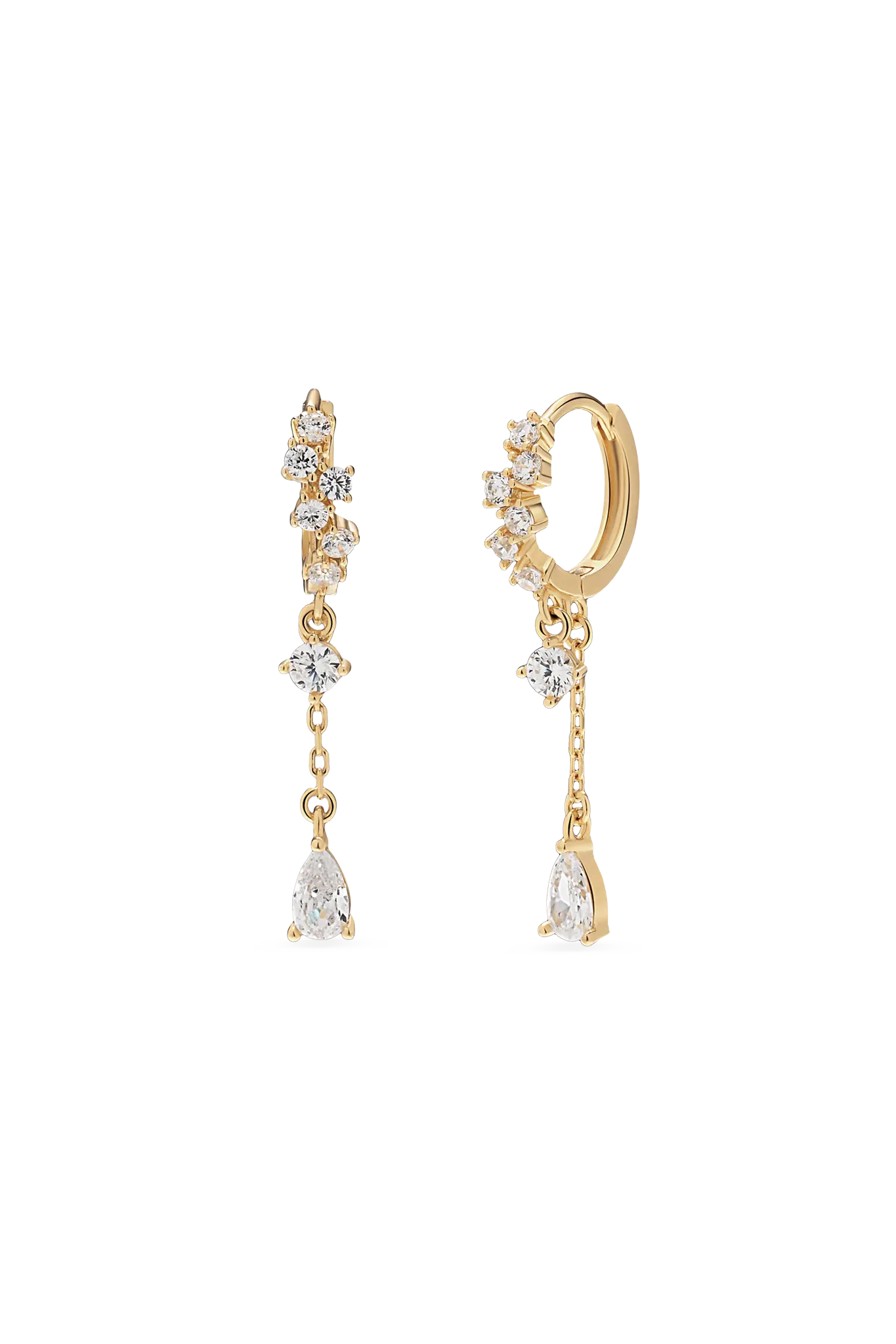 Cercei Argint Crystal Avalanche Hoops LisaConcept