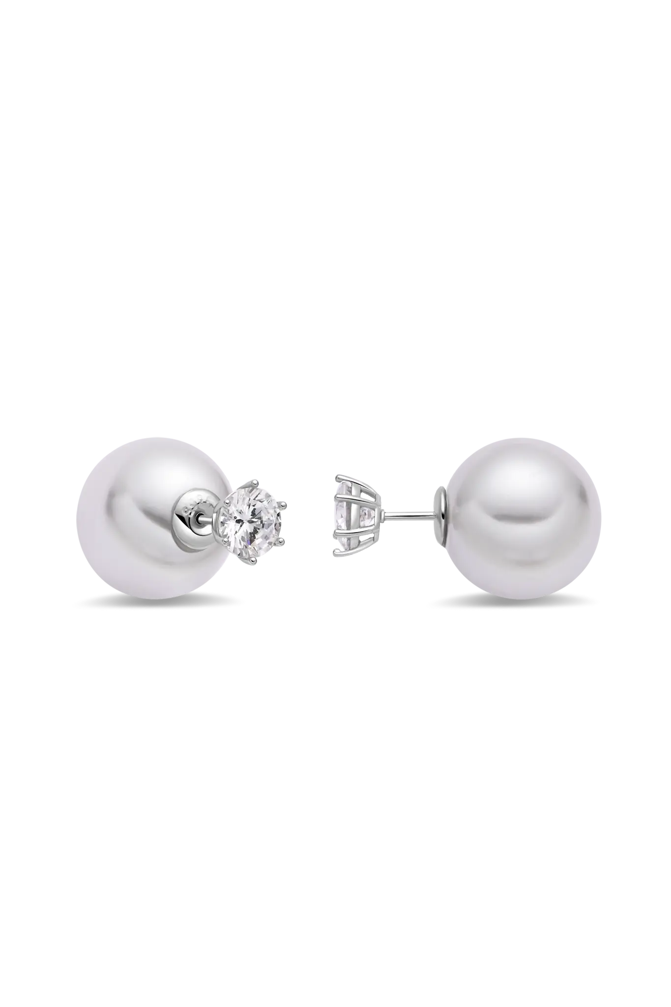 Cercei Argint Crystal Ball Pearl LisaConcept