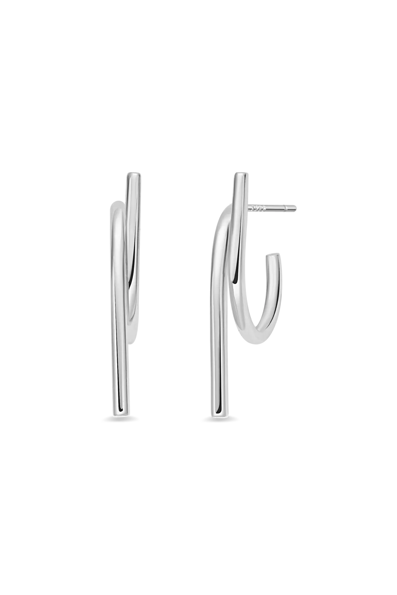 Cercei Argint Curved&Straight LisaConcept