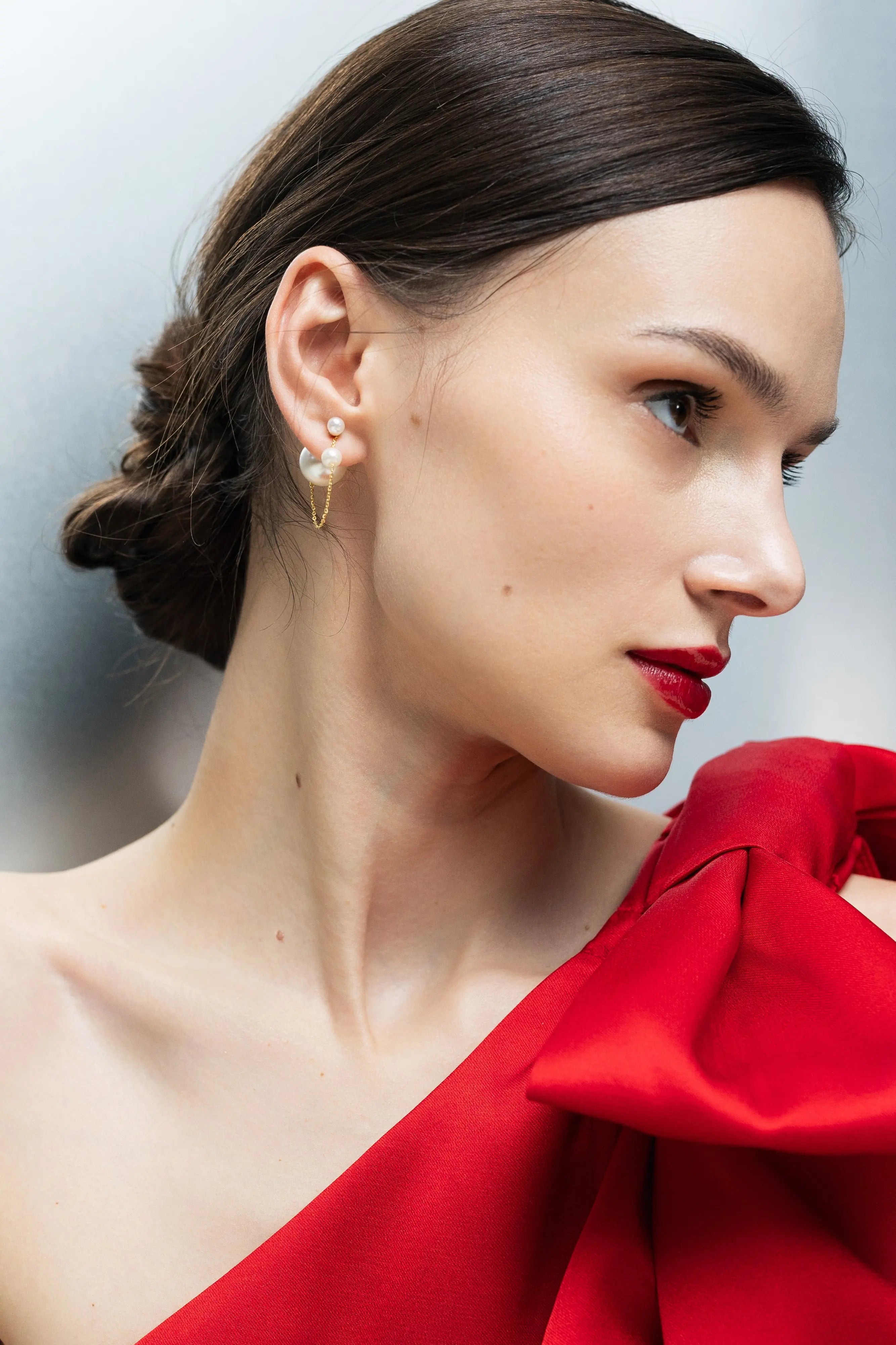 Cercei Argint Double Pearl Swing Lisa&Co.