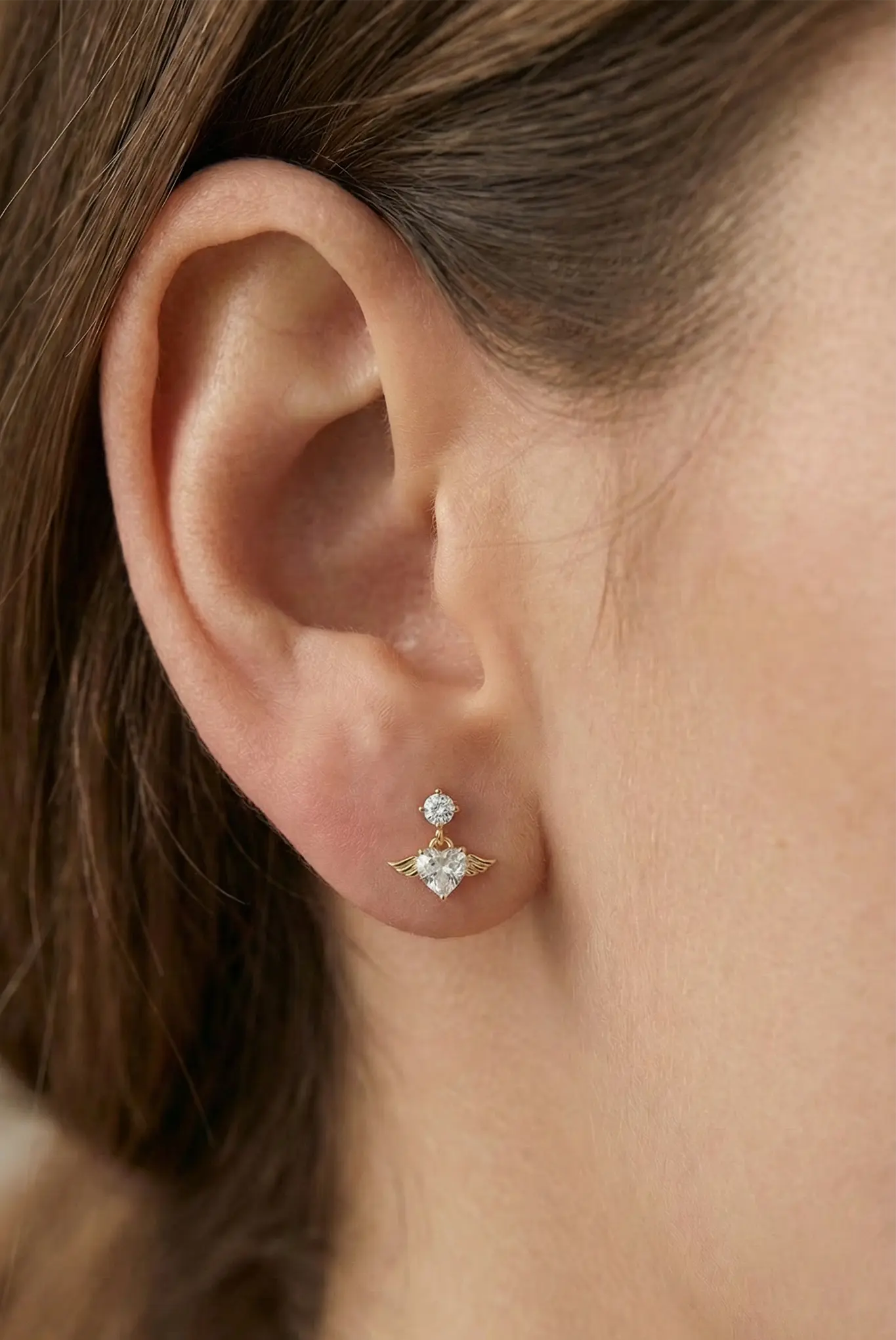 Cercei Argint Flying Heart Lisa&Co.