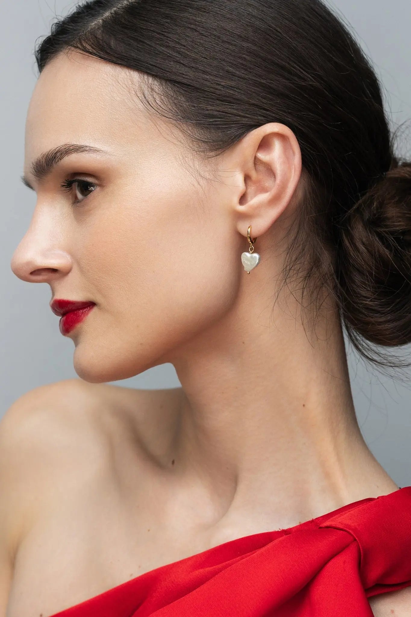 Cercei Argint Heart of Pearl Lisa&Co.