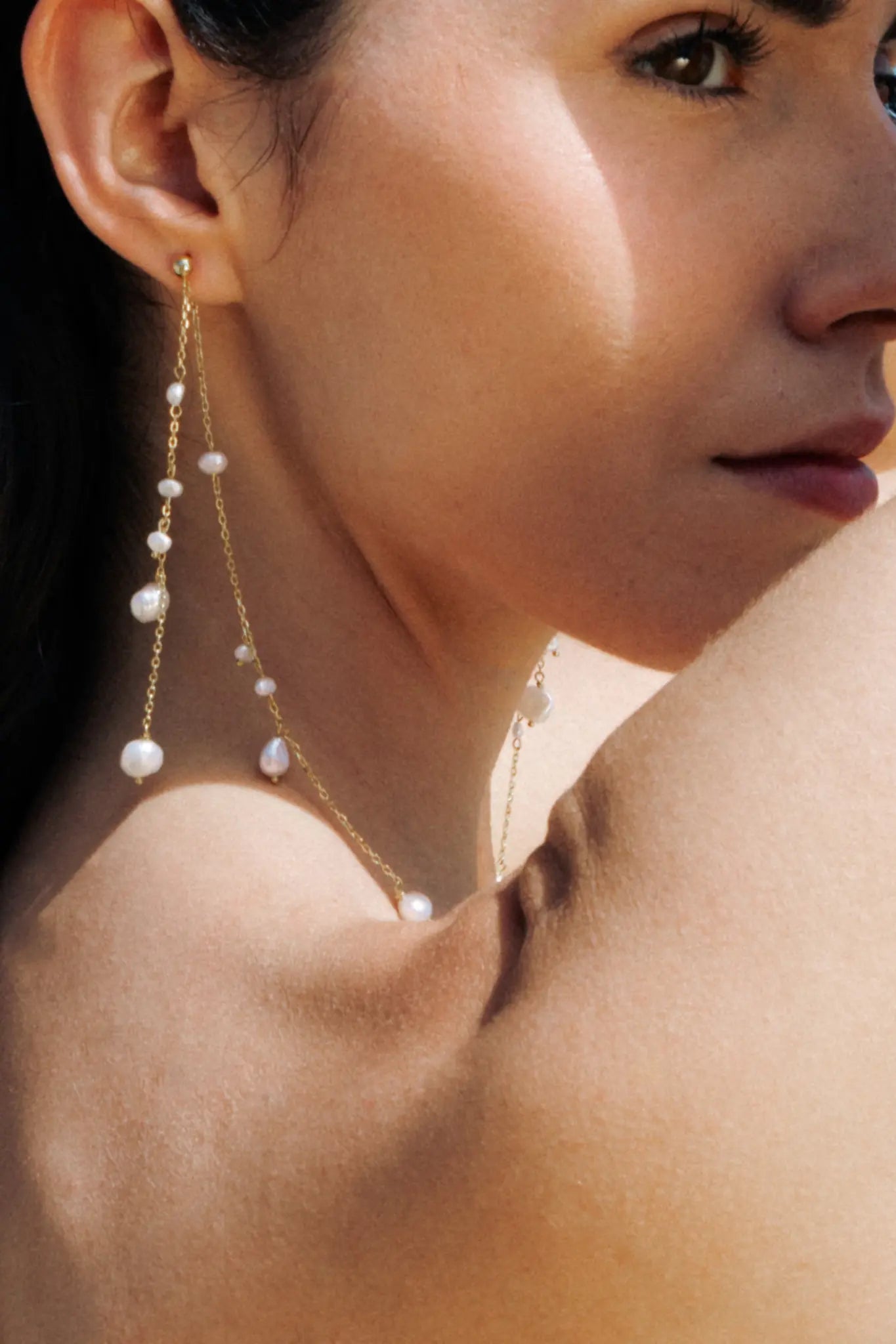 Cercei Argint Mixed Pearl Drip Drop LisaConcept