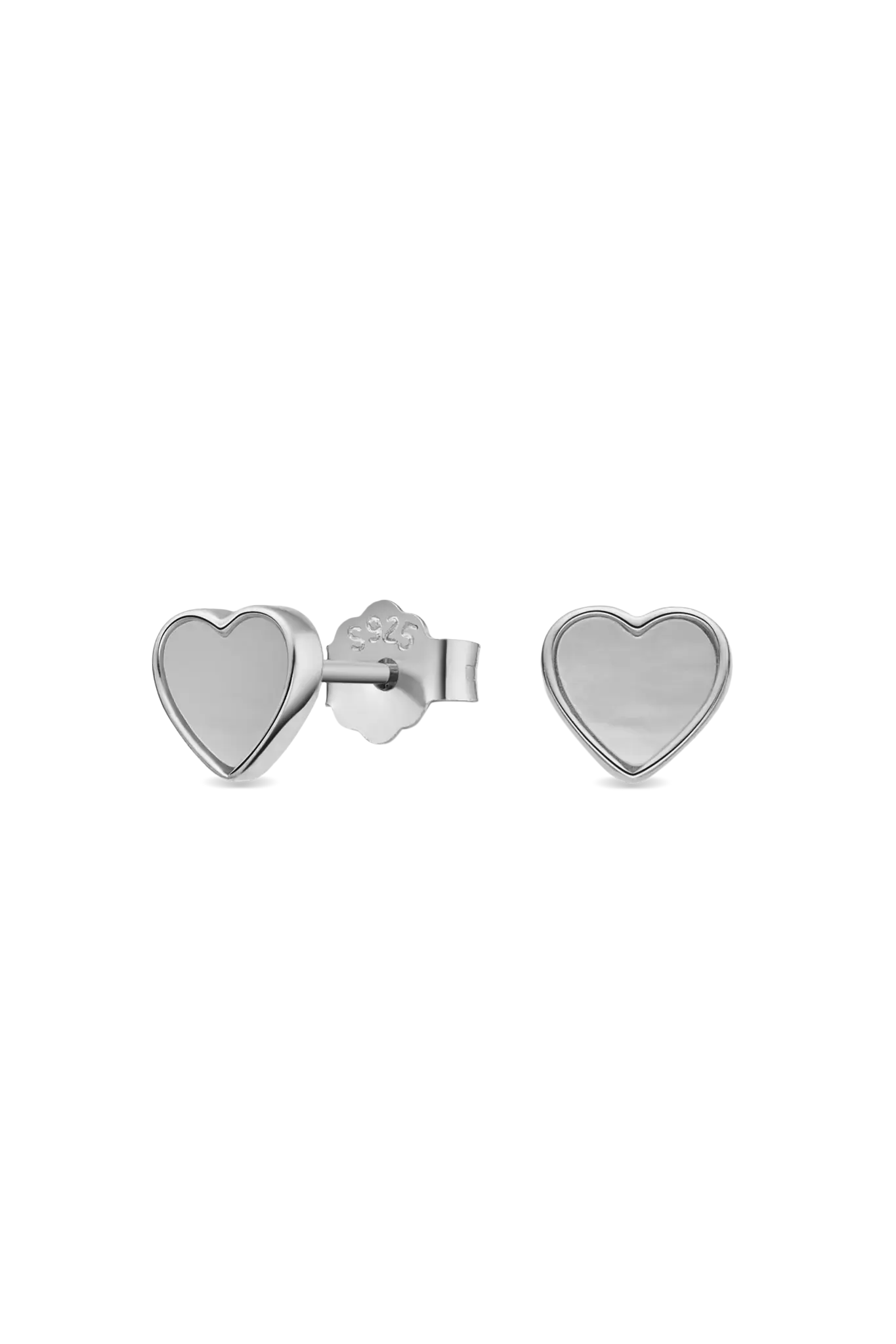 Cercei Argint Mother of Pearl Heart M Lisa&Co.