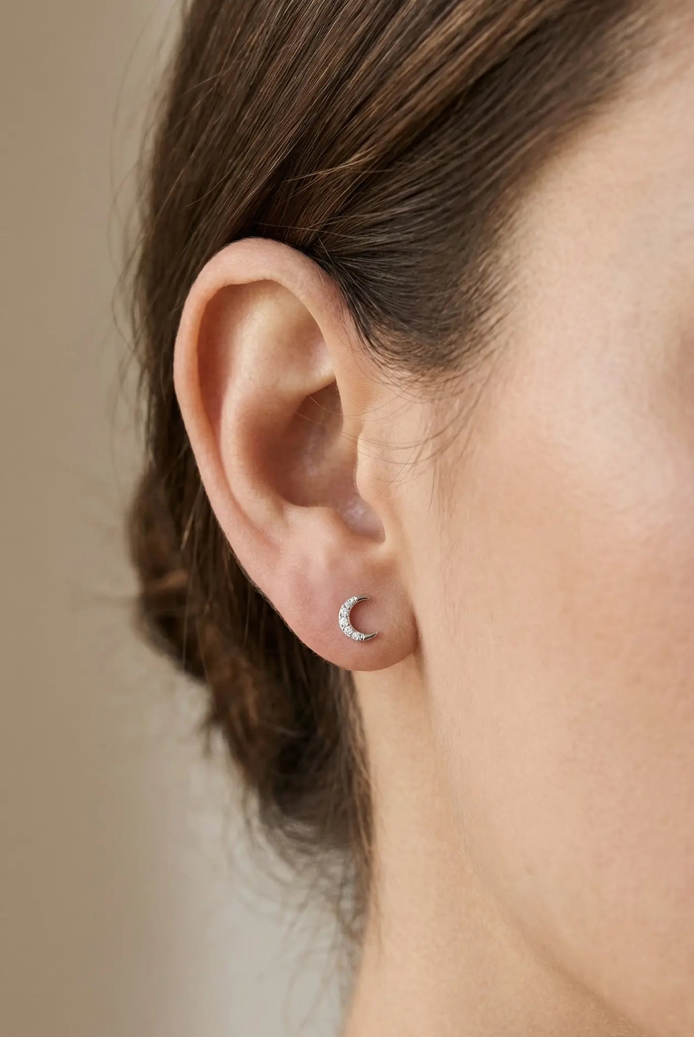 Cercei Argint Paved Moon Lisa&Co.