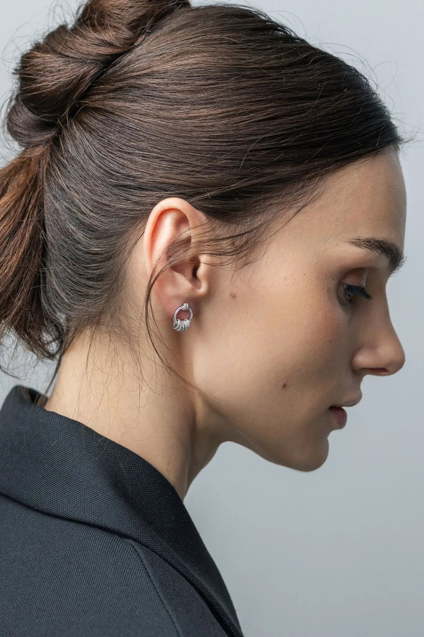 Cercei Argint Paved Twister LisaConcept