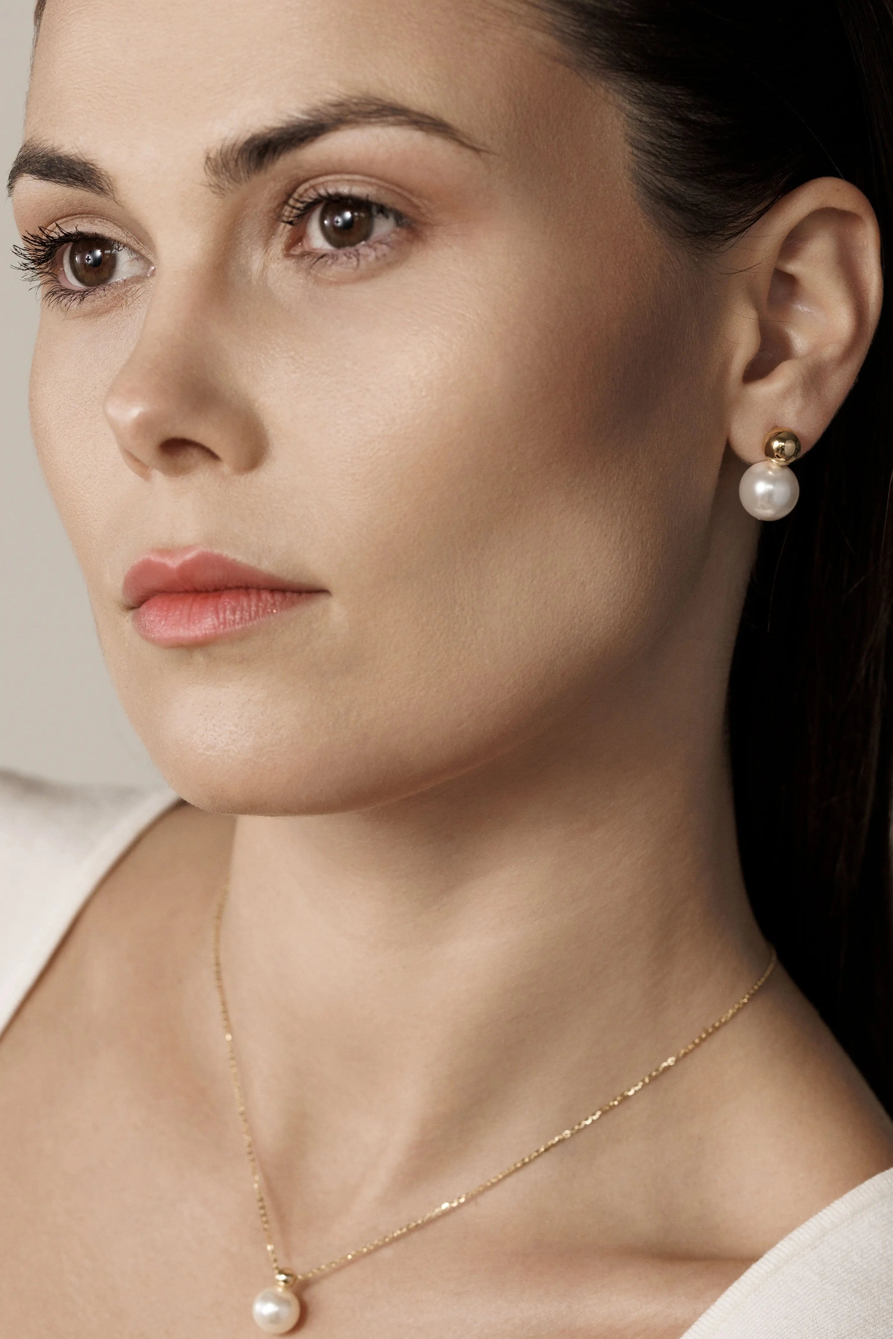 Cercei Argint Pearl Drop XL Lisa&Co.