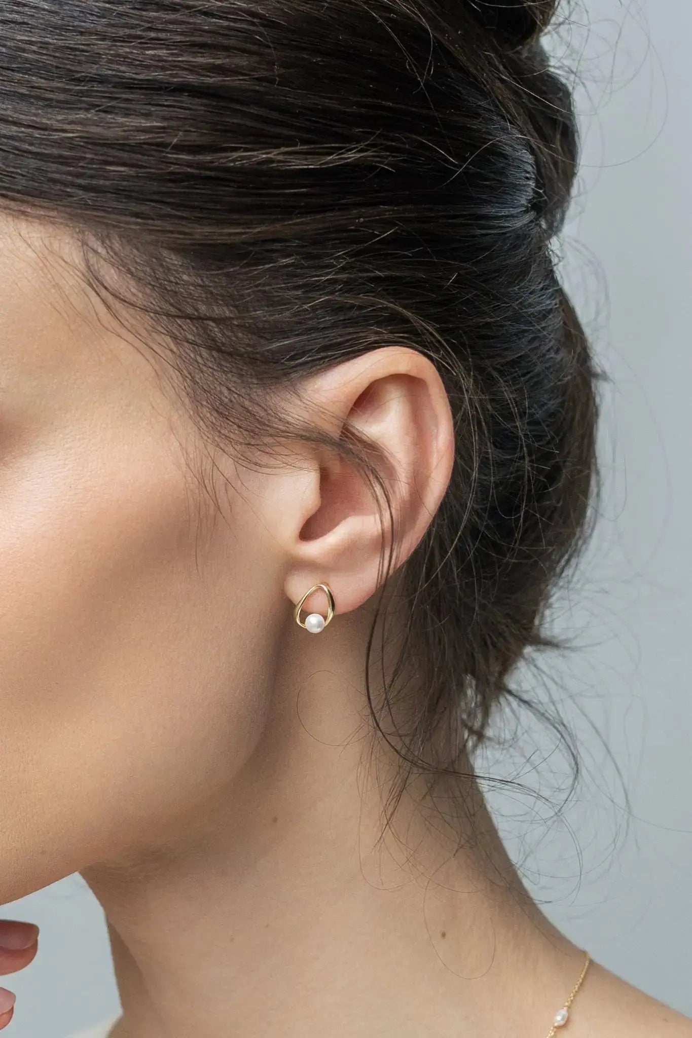 Cercei Argint Pearl Shape Lisa&Co.