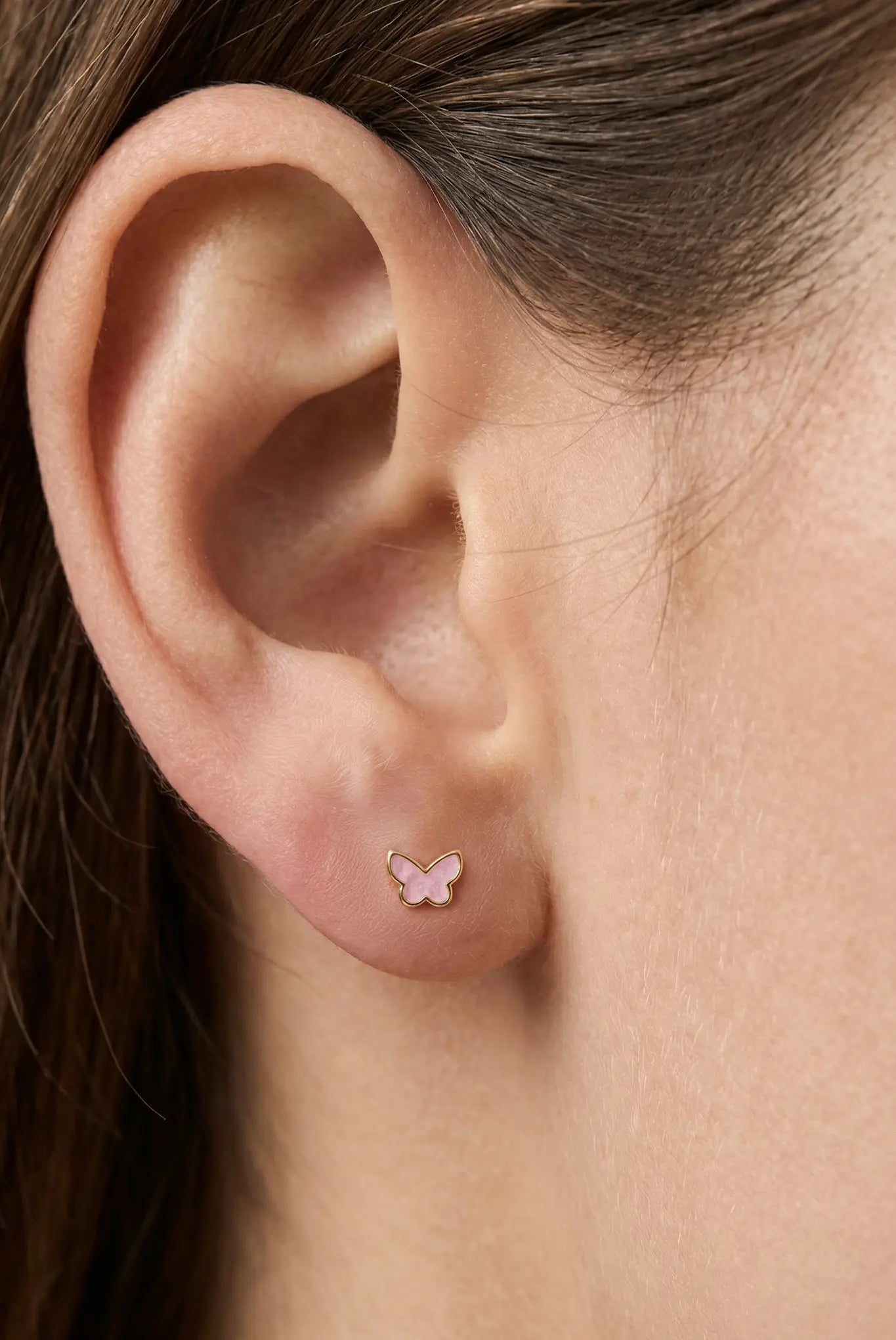 Cercei Argint Rose Butterfly Lisa&Co.