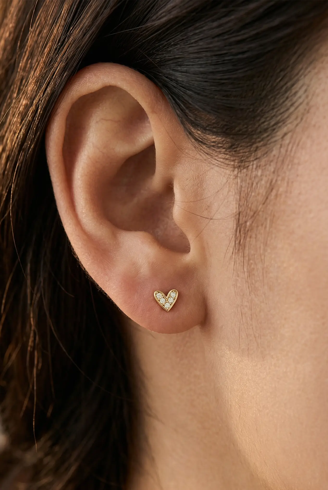 Cercei Argint Shiny Heart Frame LisaConcept