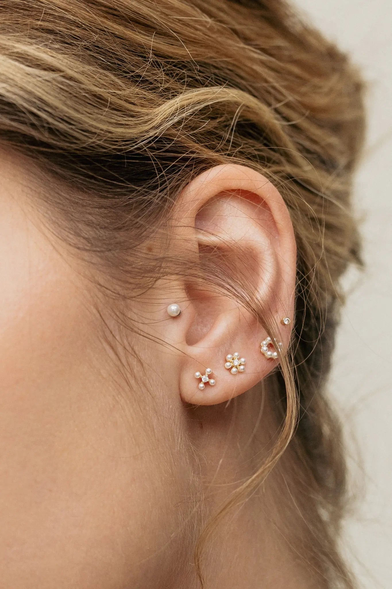 Cercei Argint Six Pearl Points LisaConcept