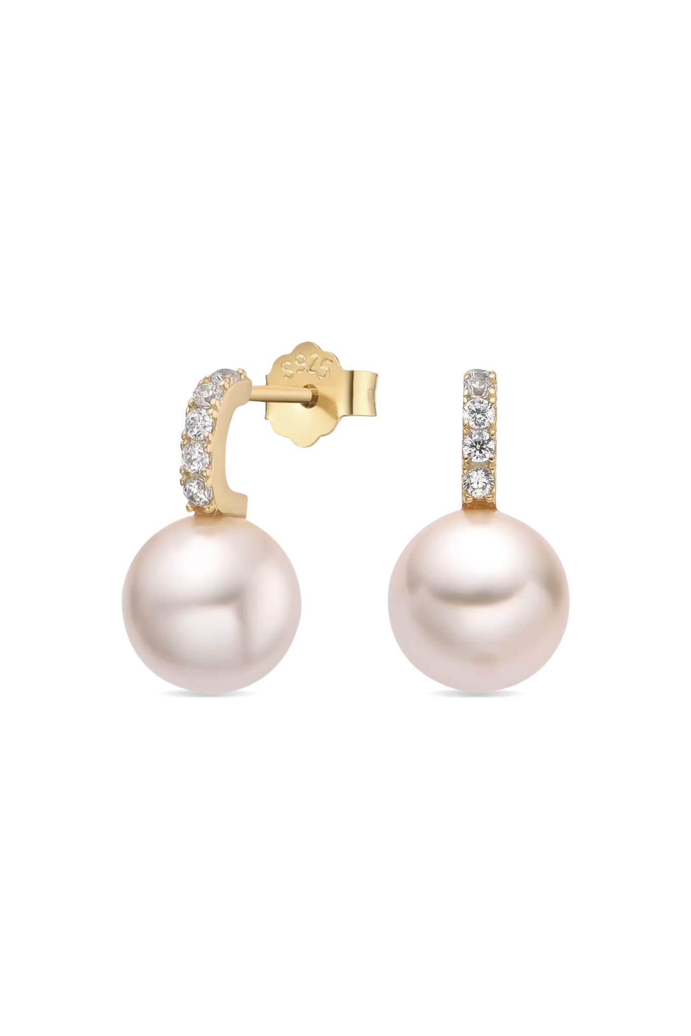 Cercei Argint Suspended Pearl Sparkling Lisa&Co.