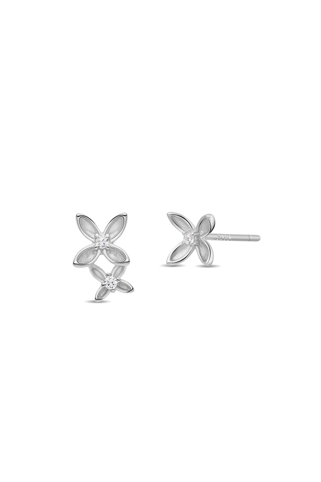 Cercei Argint Trio Flowers Lisa&Co.