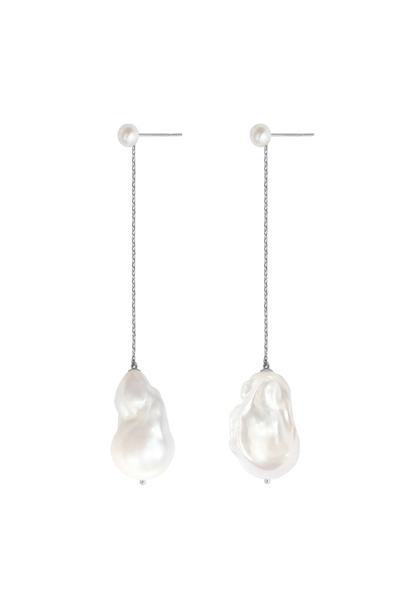 Cercei Argint White Drops on Chain LisaConcept