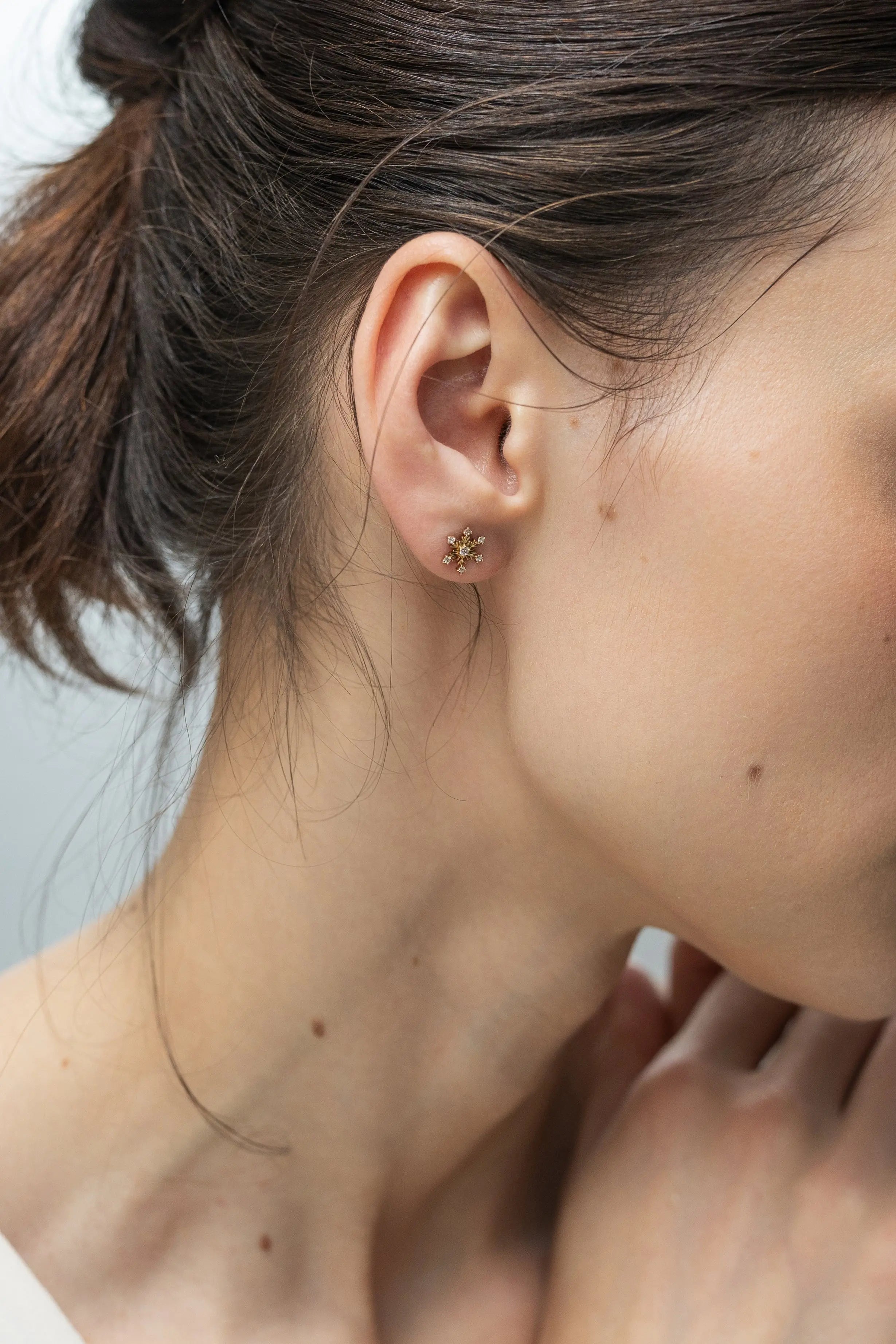 Cercei Aur Snowflake Lisa&Co.