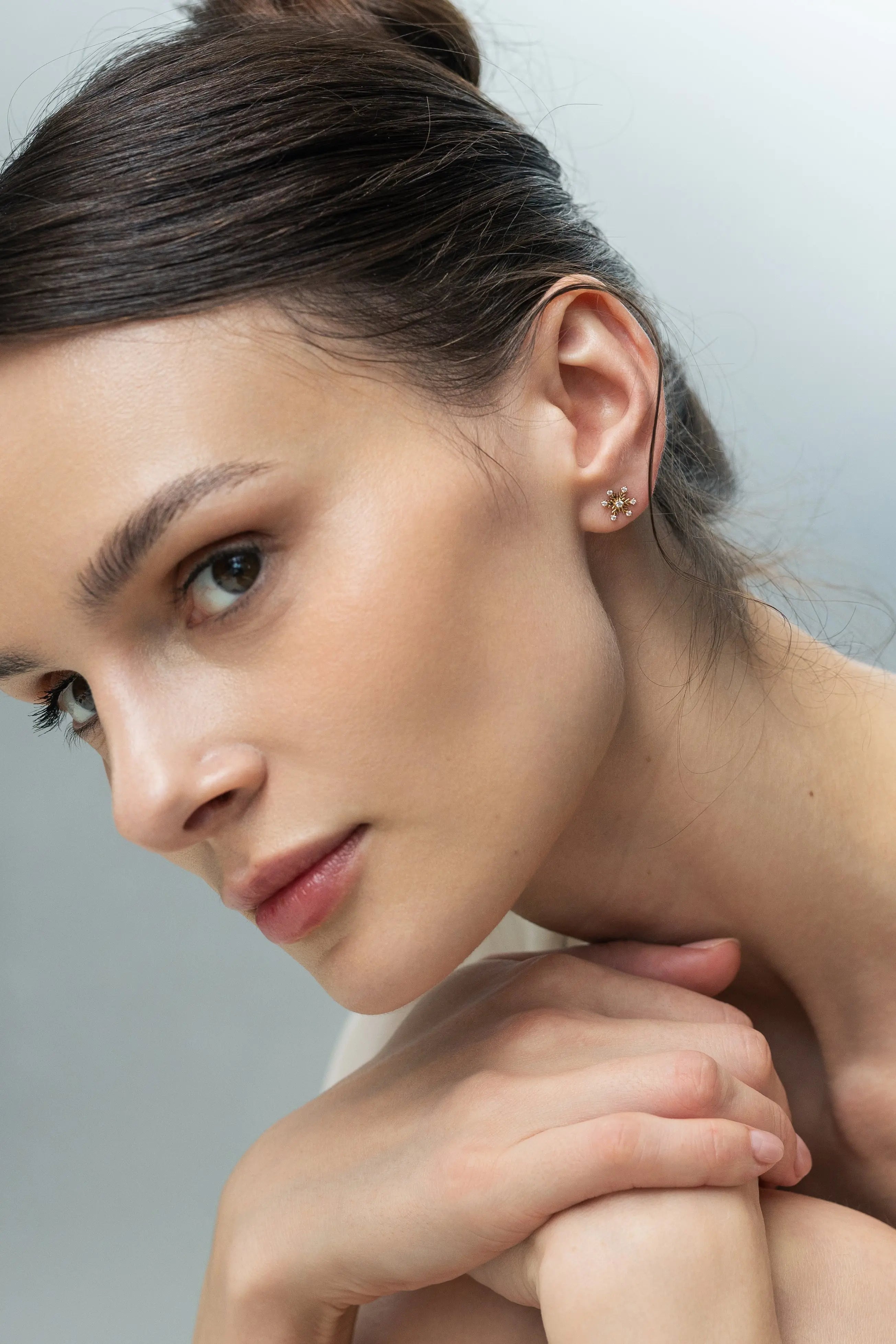 Cercei Aur Snowflake Lisa&Co.