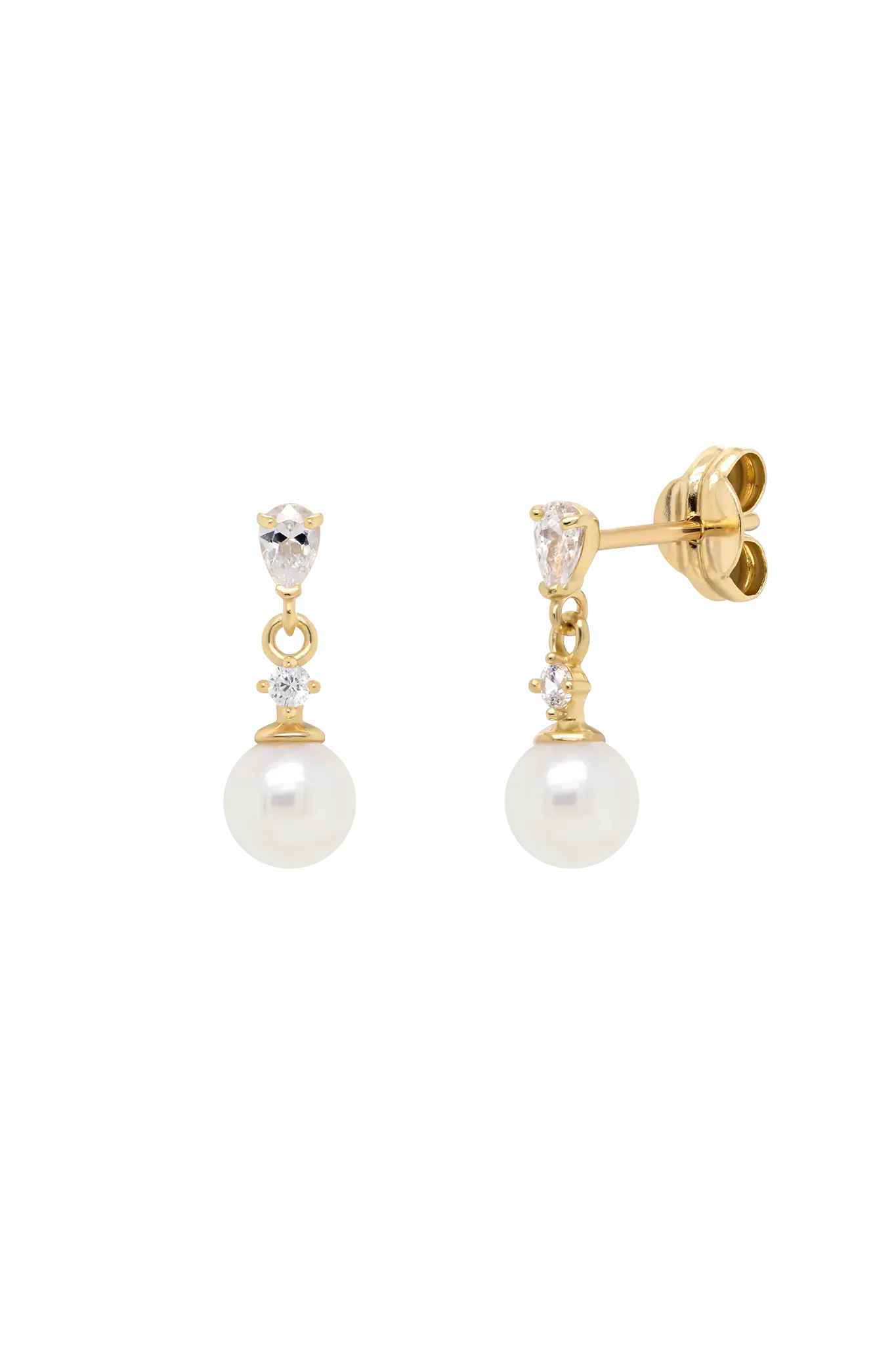 Cercei Aur Teardrop Pearl Drop Lisa&Co.