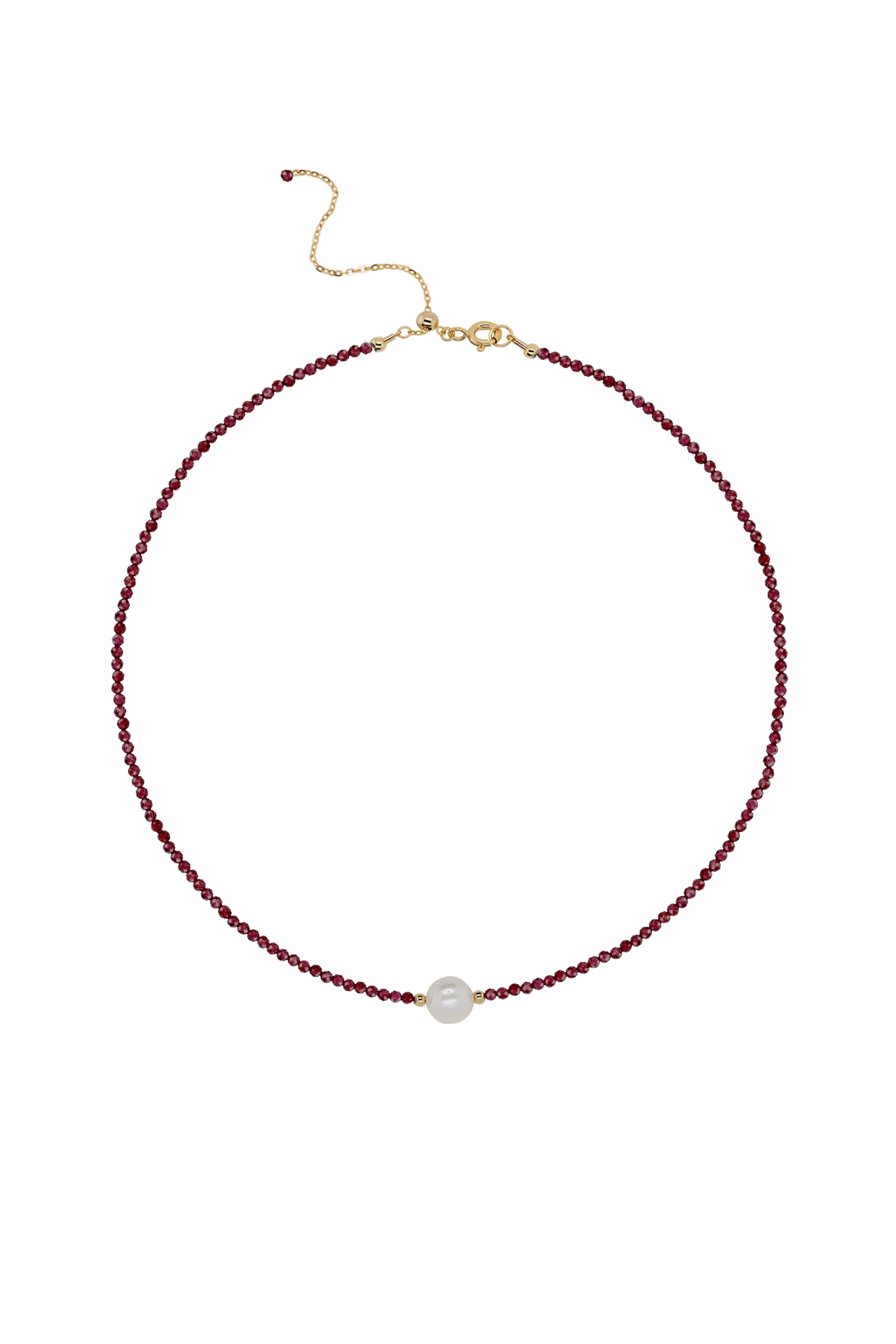 Colier Argint Garnet&Pearl Lisa&Co.