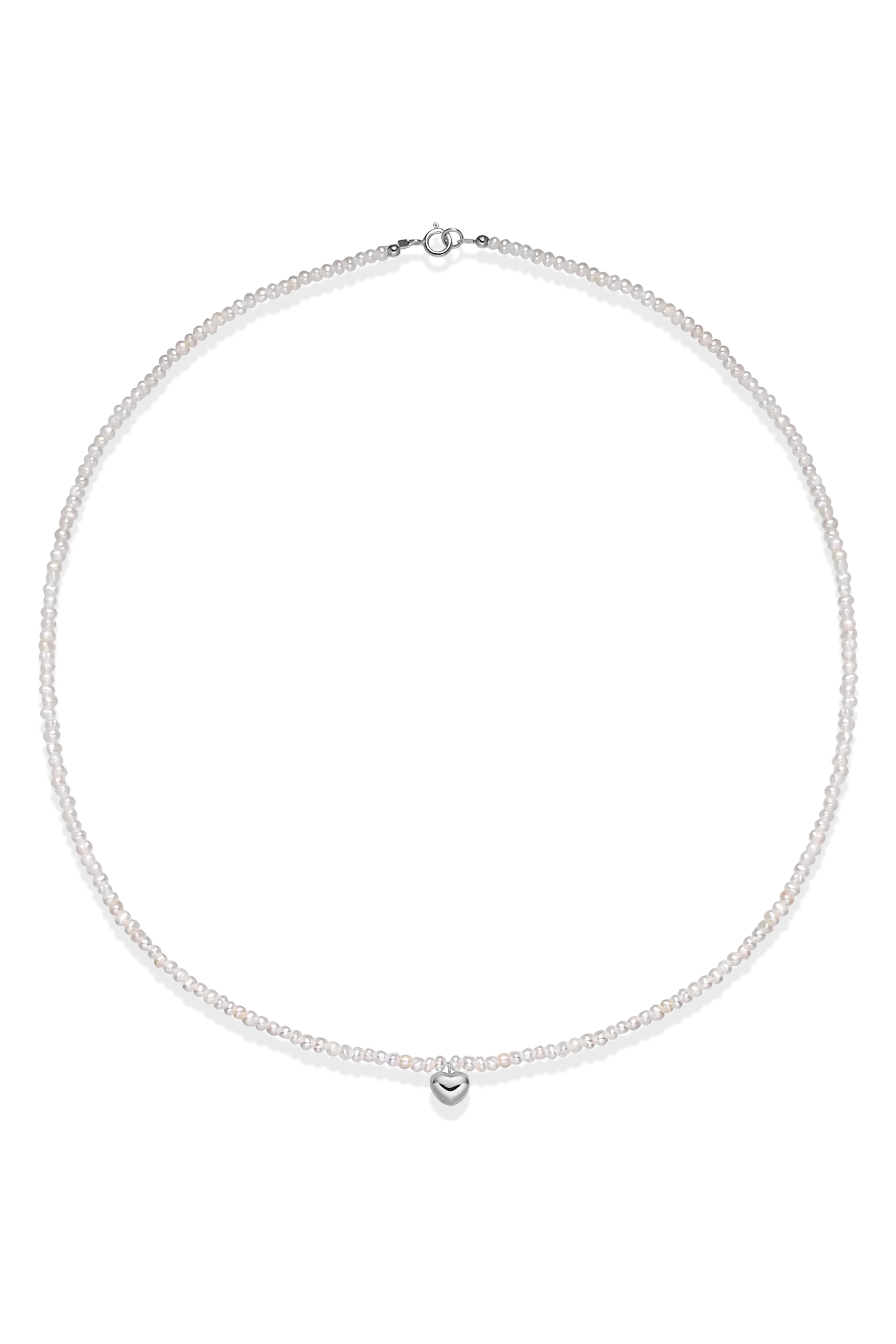 Colier Argint Mini Organic Pearls & Heart Lisa&Co.