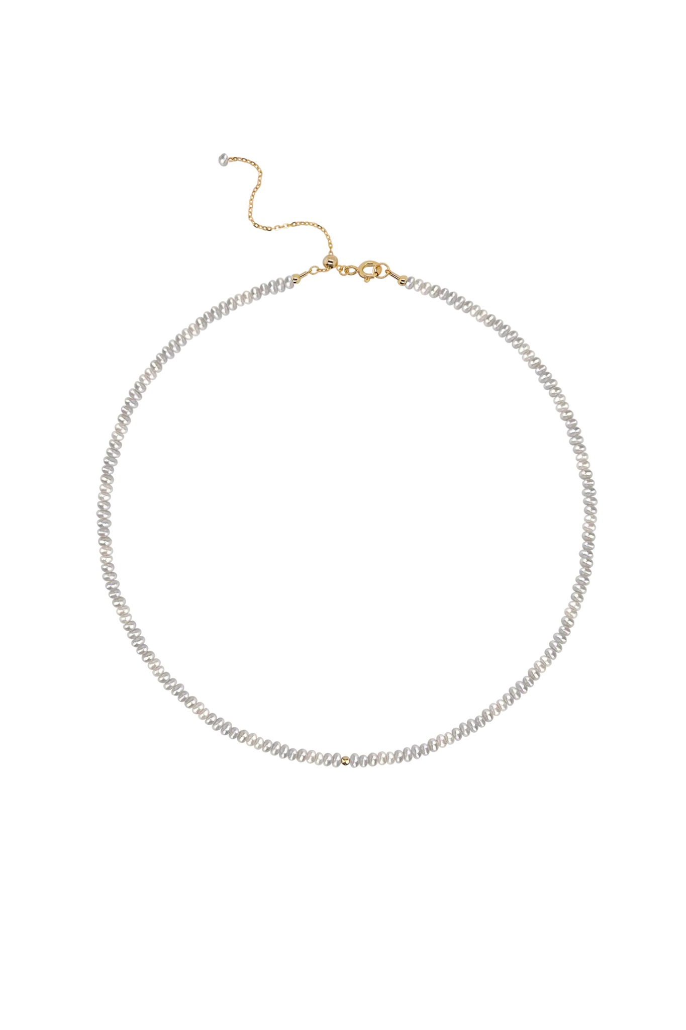 Colier Argint Mini Organic Pearls - grey Lisa&Co.