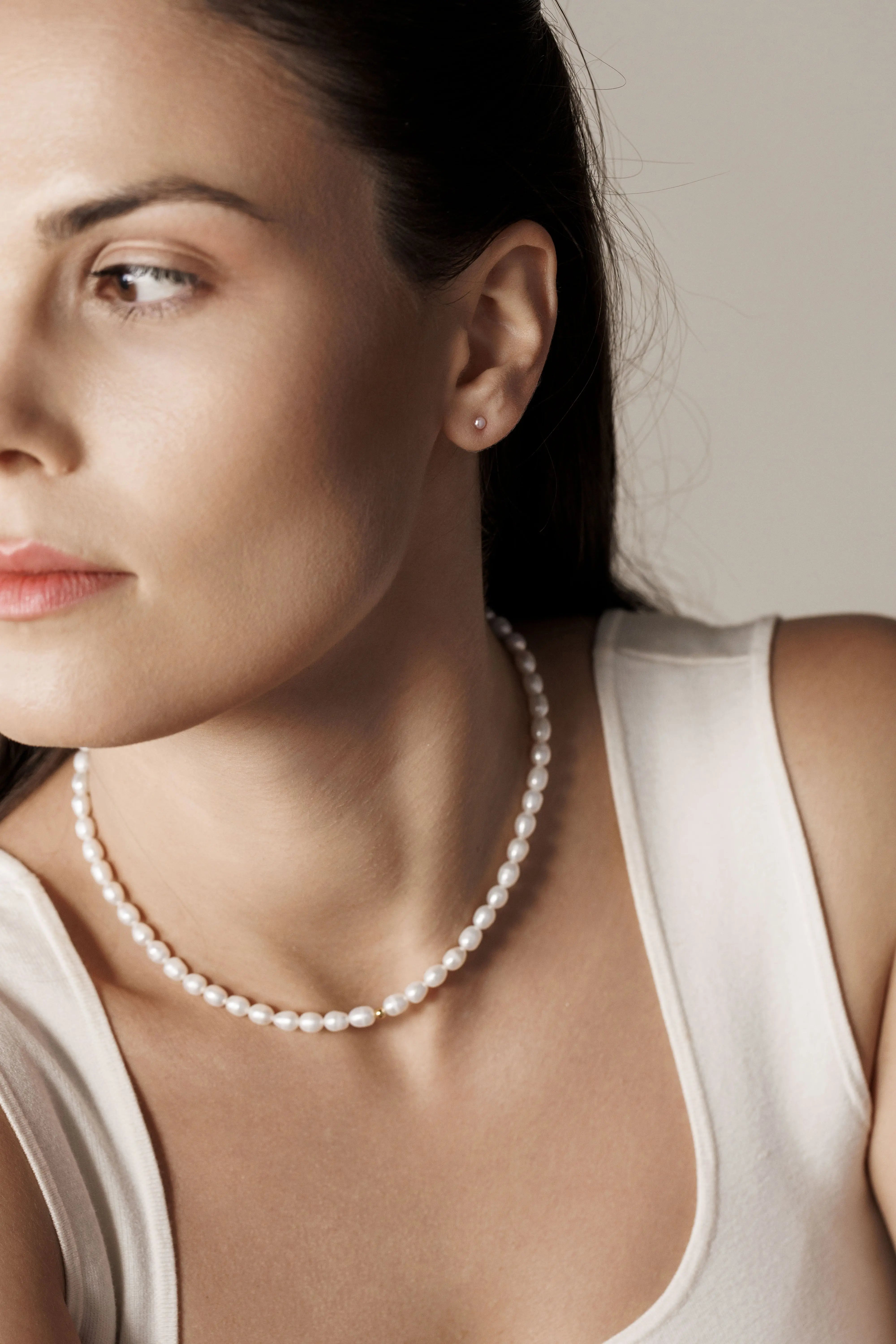 Colier Argint Pearl Bead Oval LisaConcept
