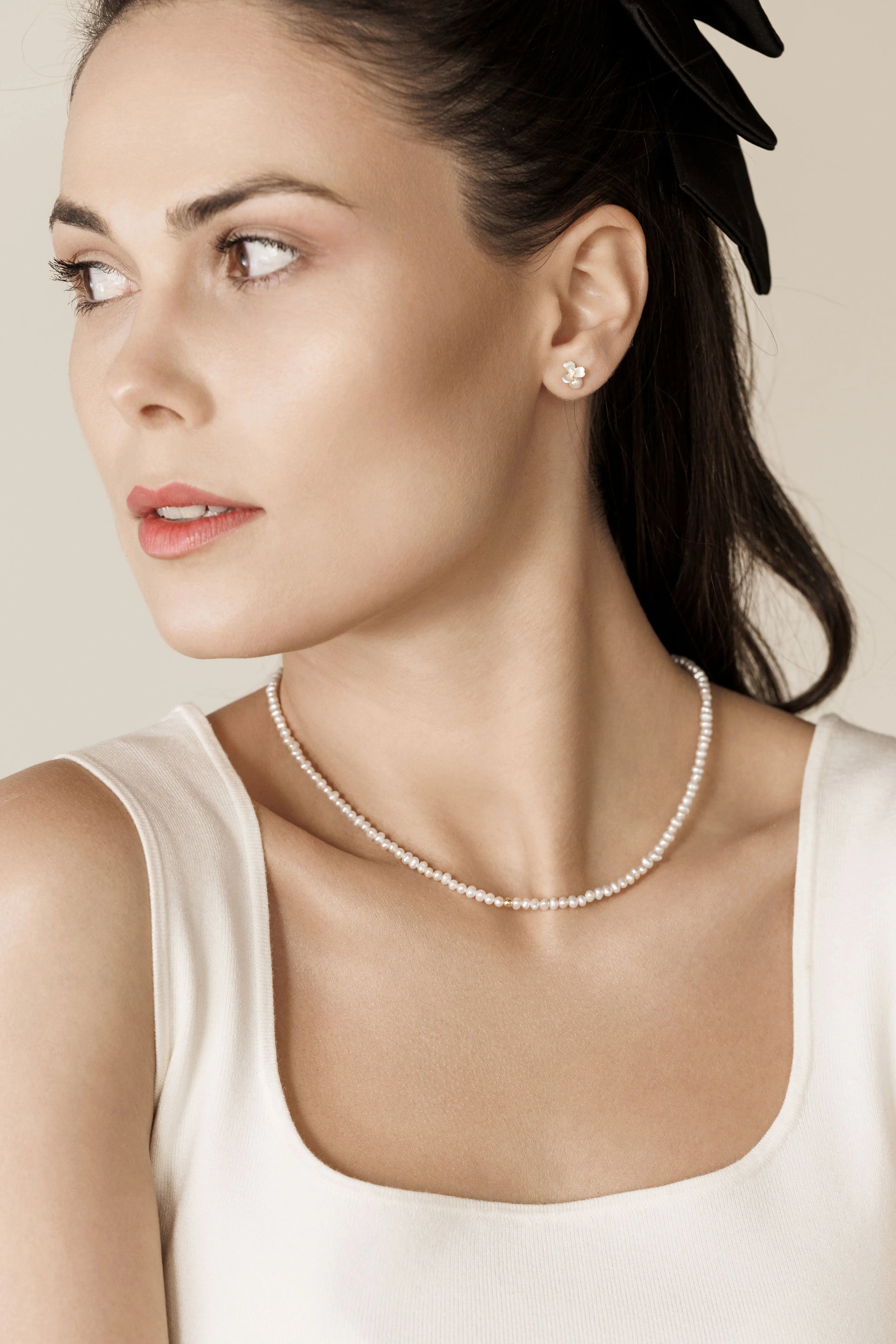 Colier Argint Pearl Bead S - organic pearl Lisa&Co.