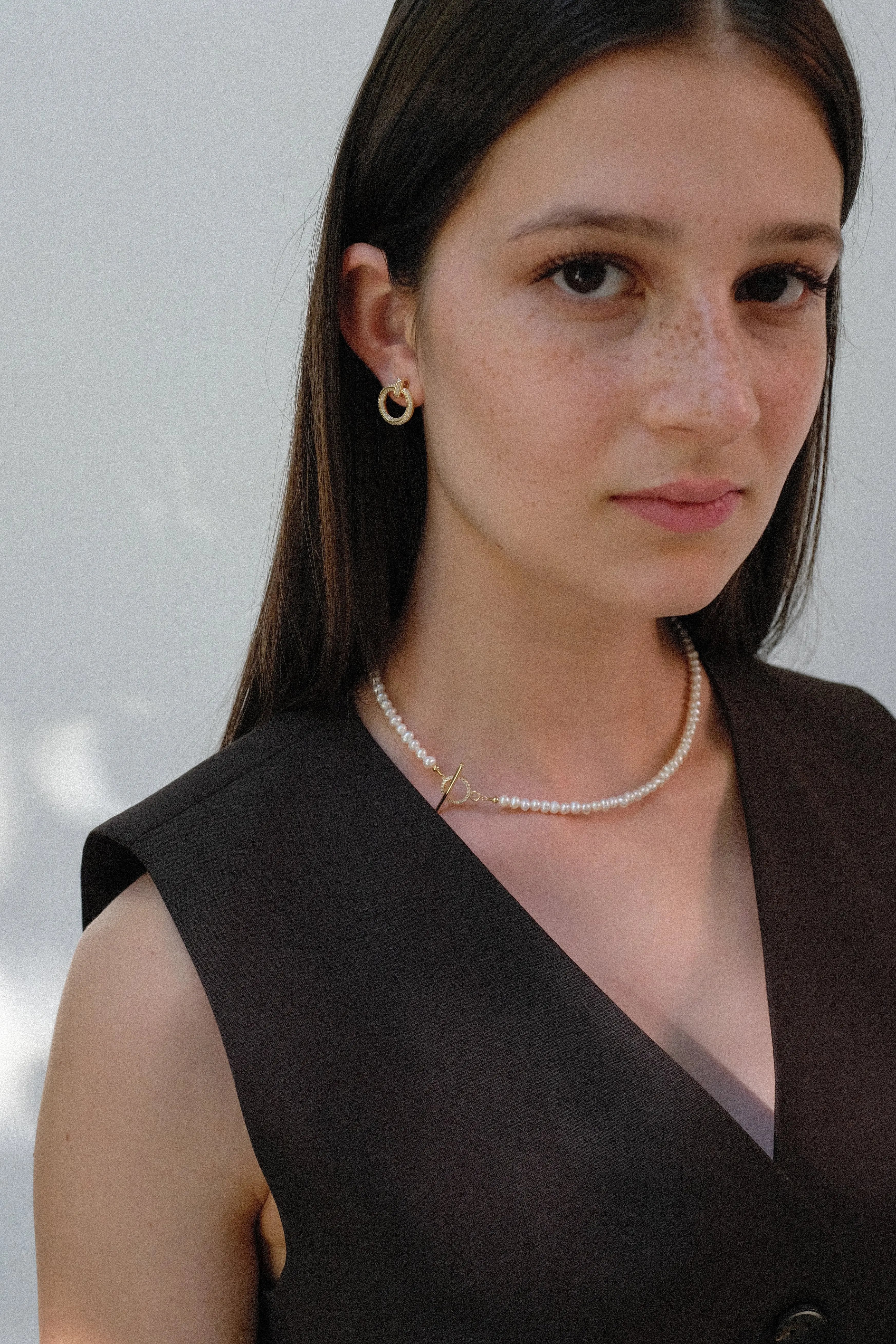 Colier Argint Pearl Bead - sparkling Lisa&Co.