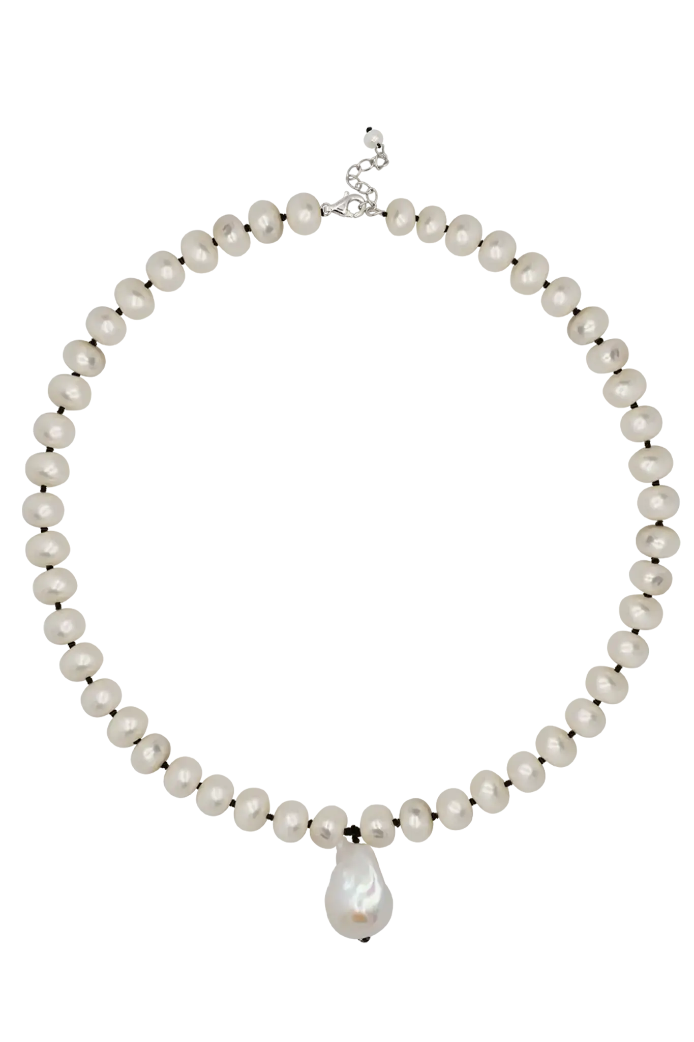 Colier Argint String&Baroque Pearl Lisa&Co.