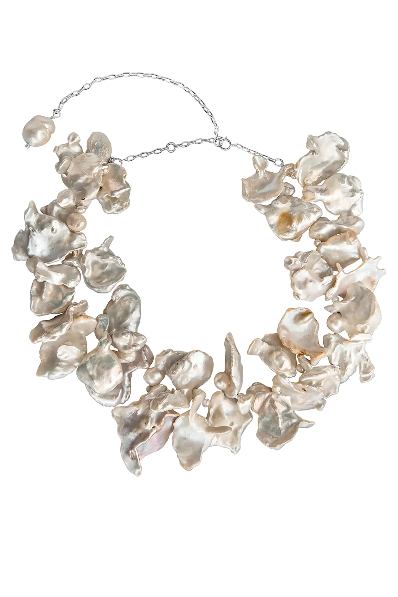 Colier Argint White Keshi Pearls LisaConcept
