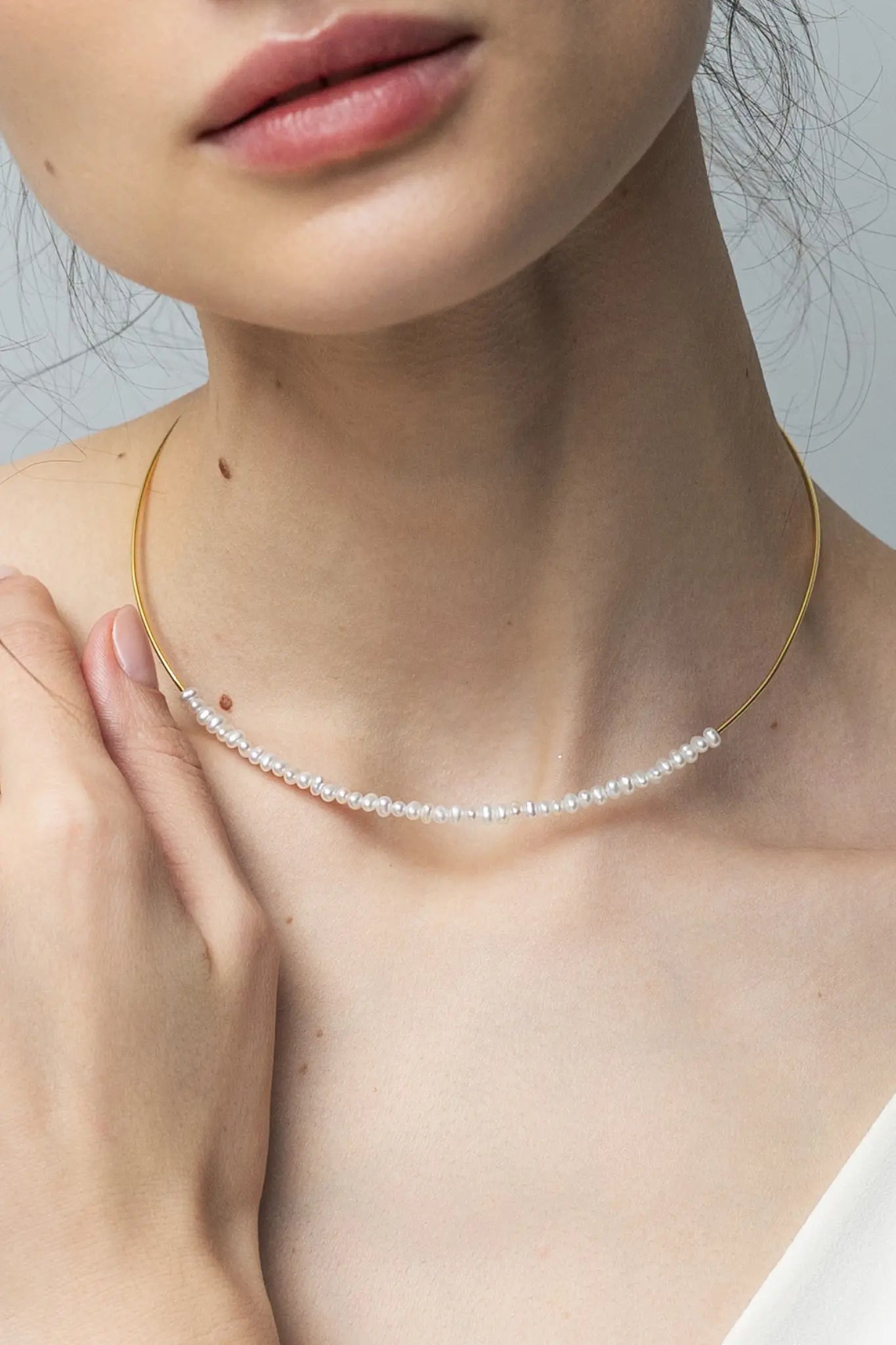 Colier Argint Wired Pearls Lisa&Co.