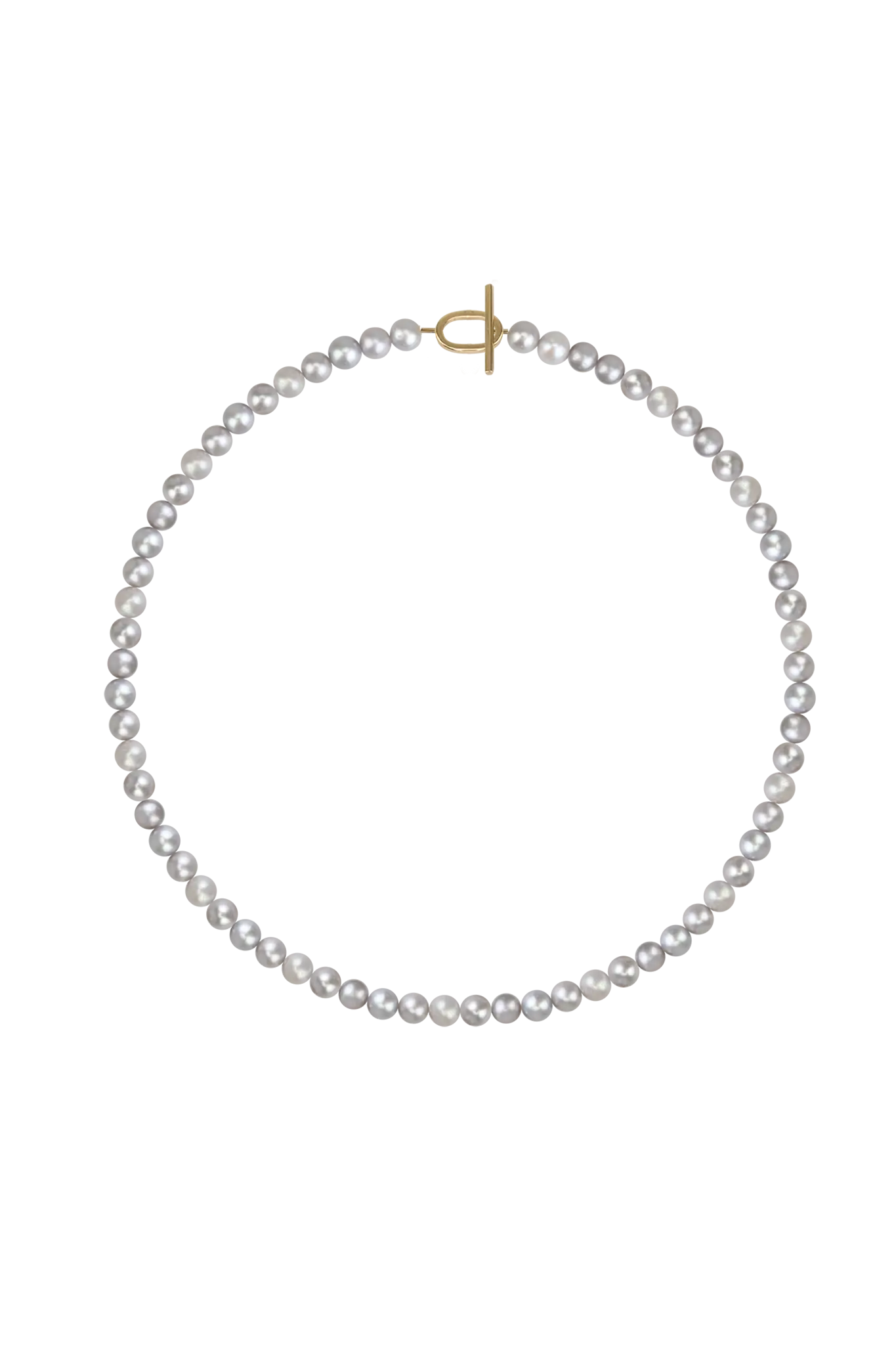 Colier Aur Round Grey Pearls Lisa&Co.