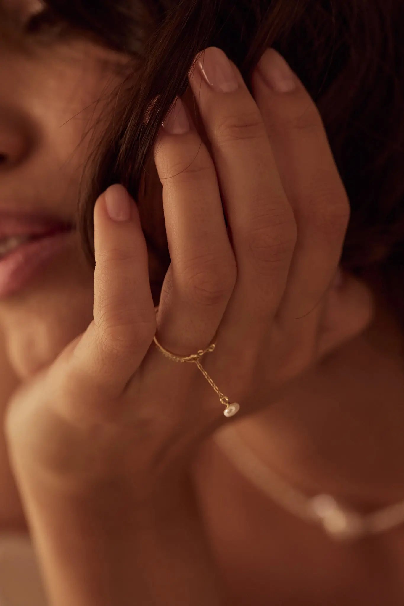 Inel Argint Chain Pearl LisaConcept