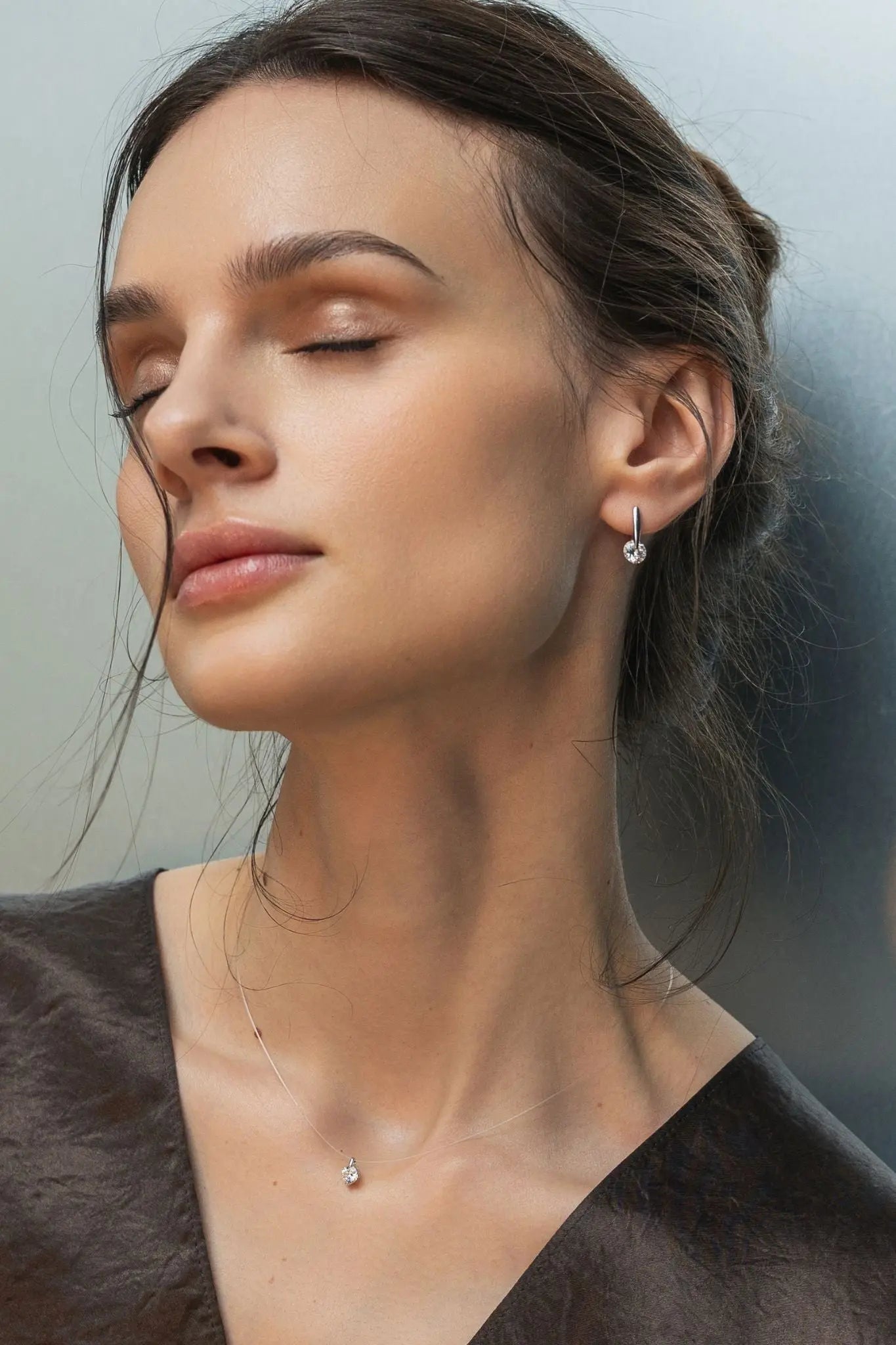 Lanț Argint Floating Mossanite Lisa&Co.