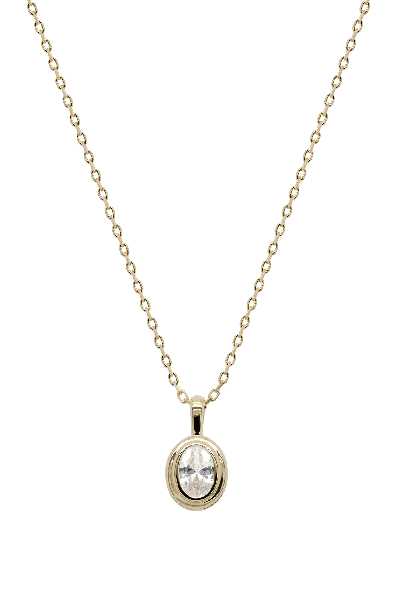 Lanț Argint Oval Crystal Drop Lisa&Co.