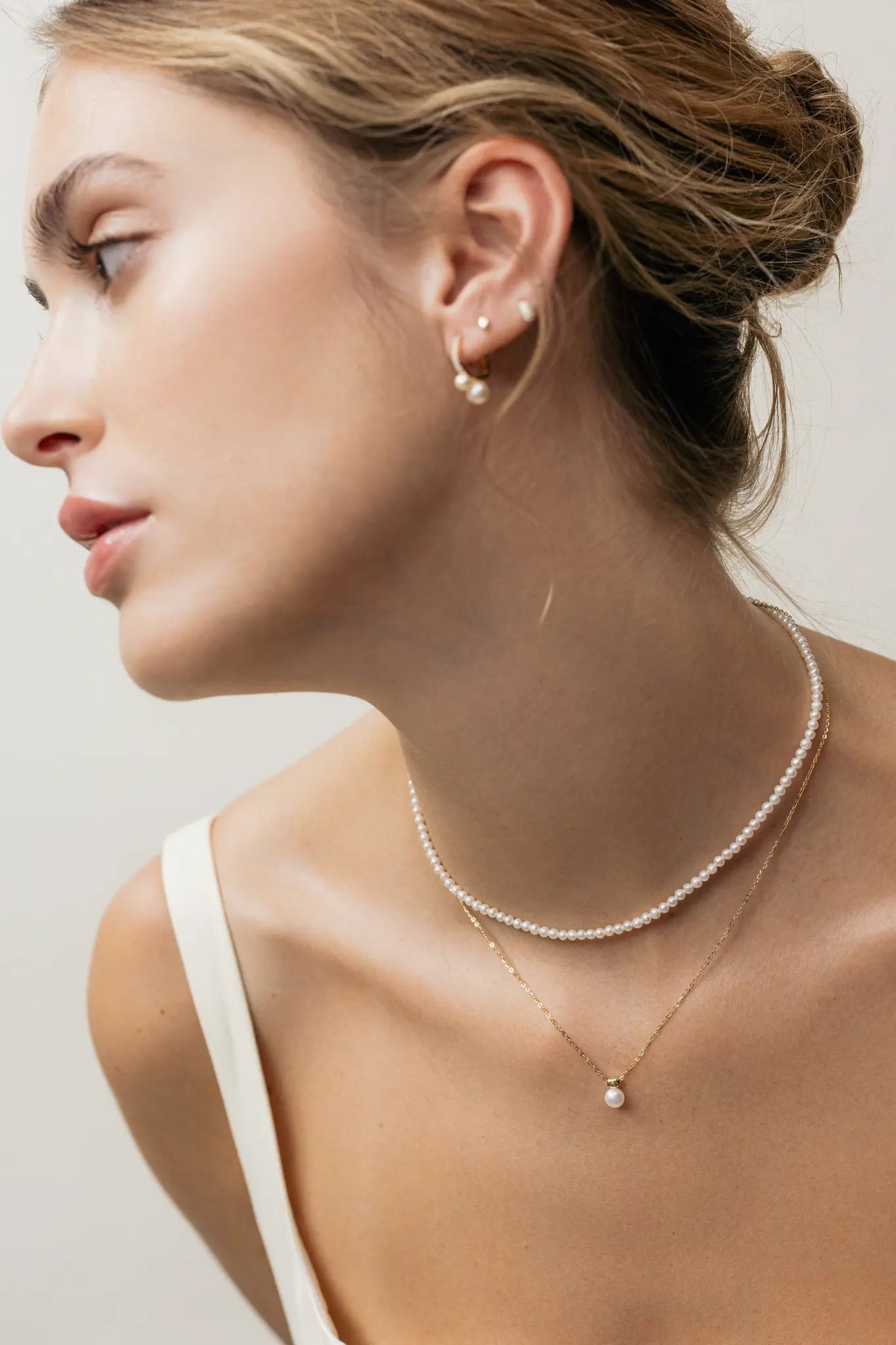 Lant Argint Pearl Drop LisaConcept
